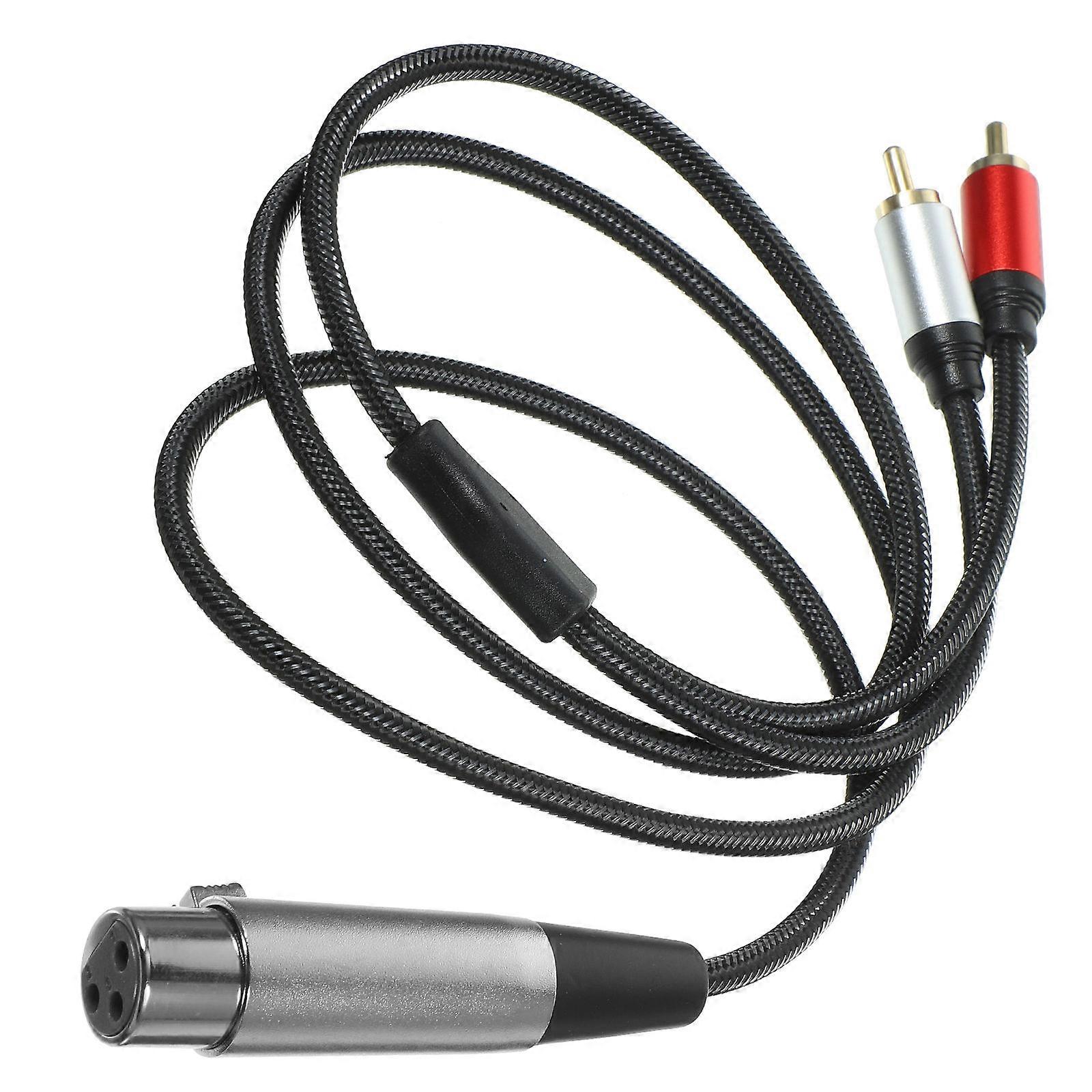 XLR to RCA Audio Adapter Cable for Mixers, Speakers & Microphones – Durable Tinned Wire, Low Loss Sound Transmission