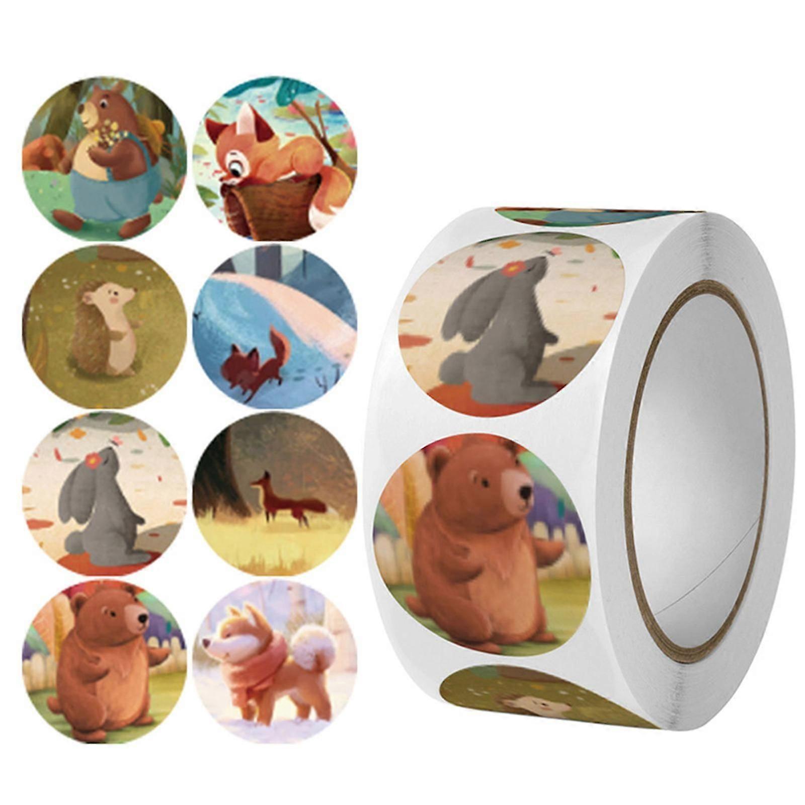 500 قطعة / لفة لطيف نمط مكافأة ملصق التشجيع ، لفة للأطفال ملصقات تحفيزية مع لطيفة