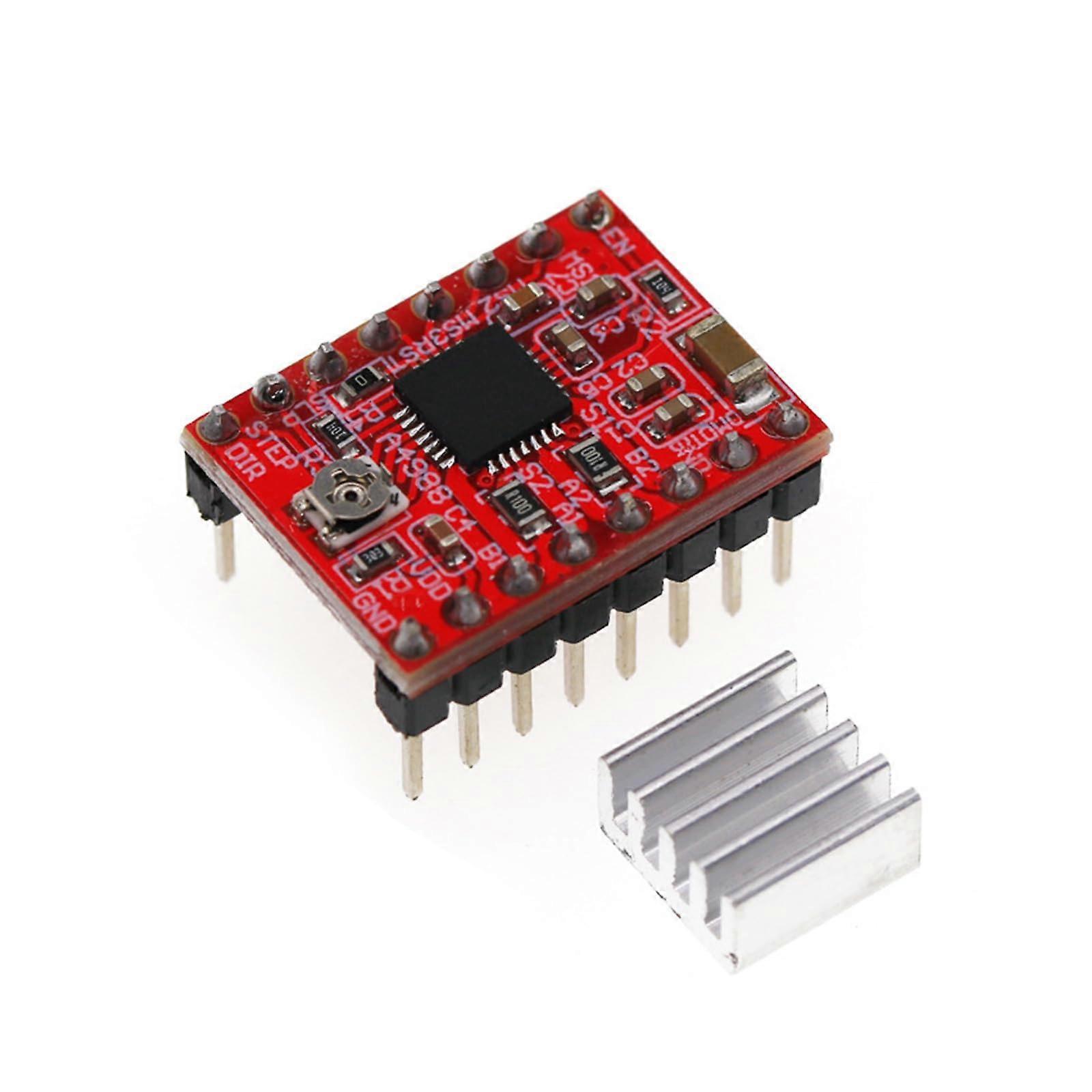 1 x A4988 Stepper Motor Driver complete with headers, simple and directional control for NEMA17 3D printer motor drive
