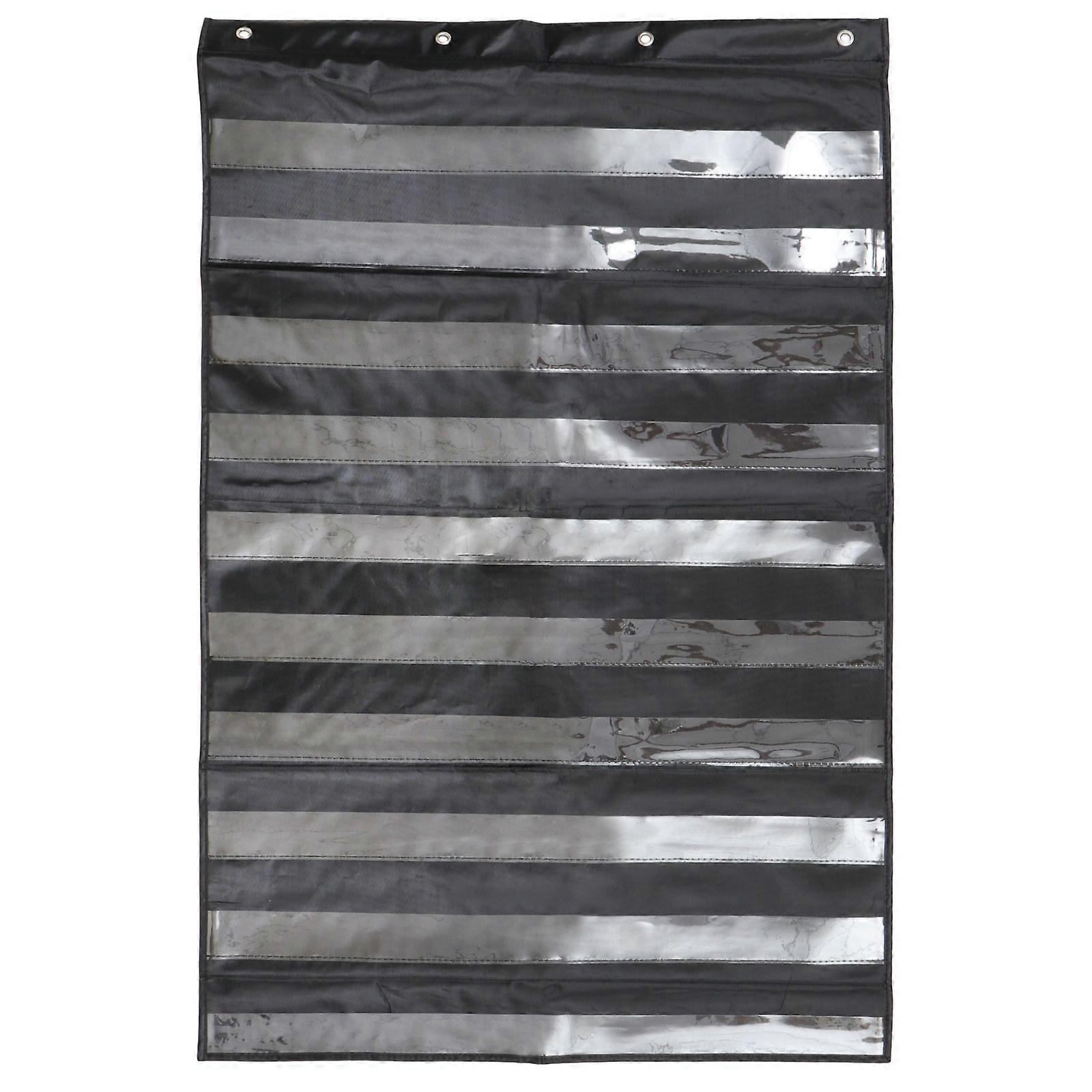 1pc Transparent Pocket Charts Hanging Storage Bag Teaching Chart Pouch