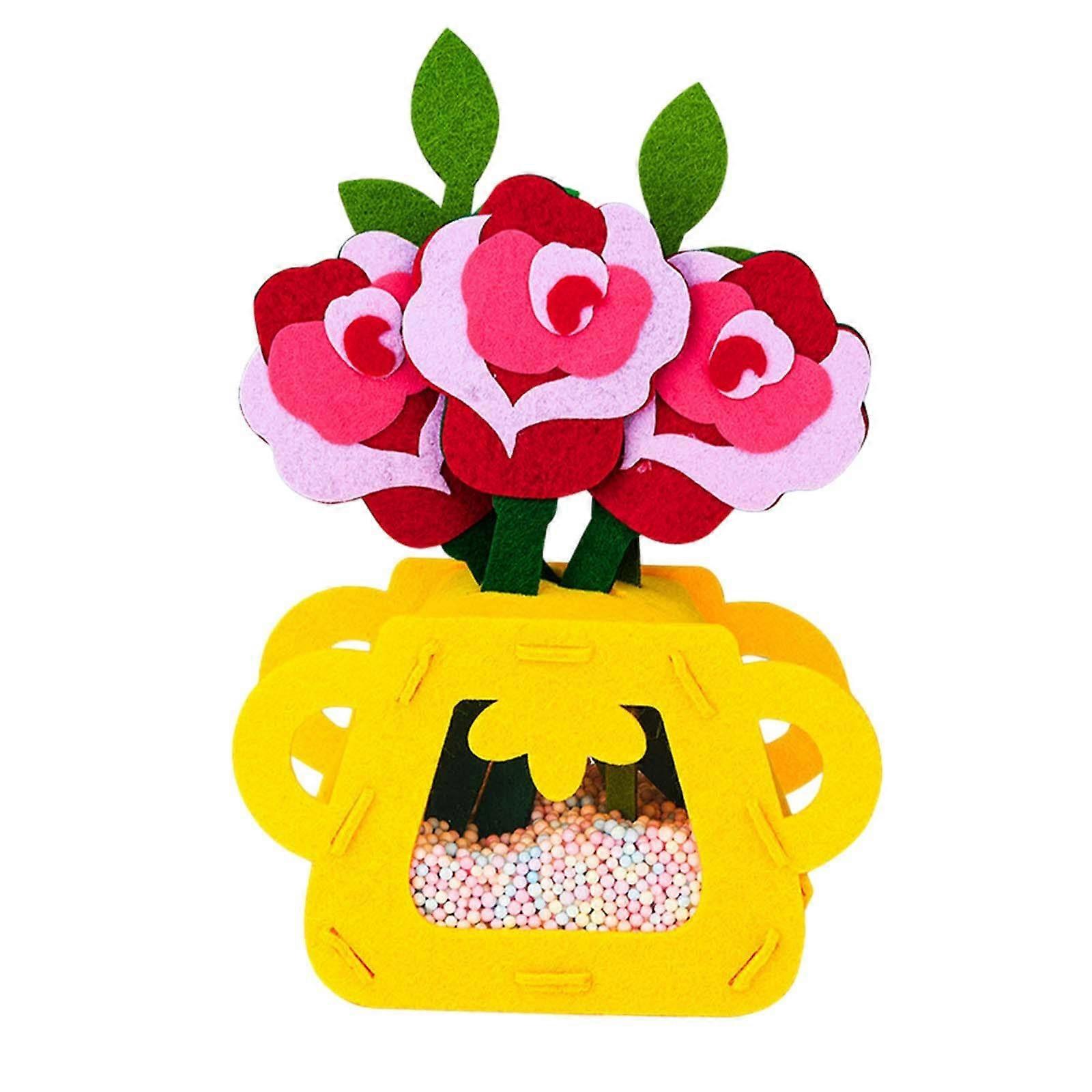 DIY Flower Pot Toy Craft Kit for Preschool Girls - Educational Learning Toy, Birthday Gift Decoration, Rose Design