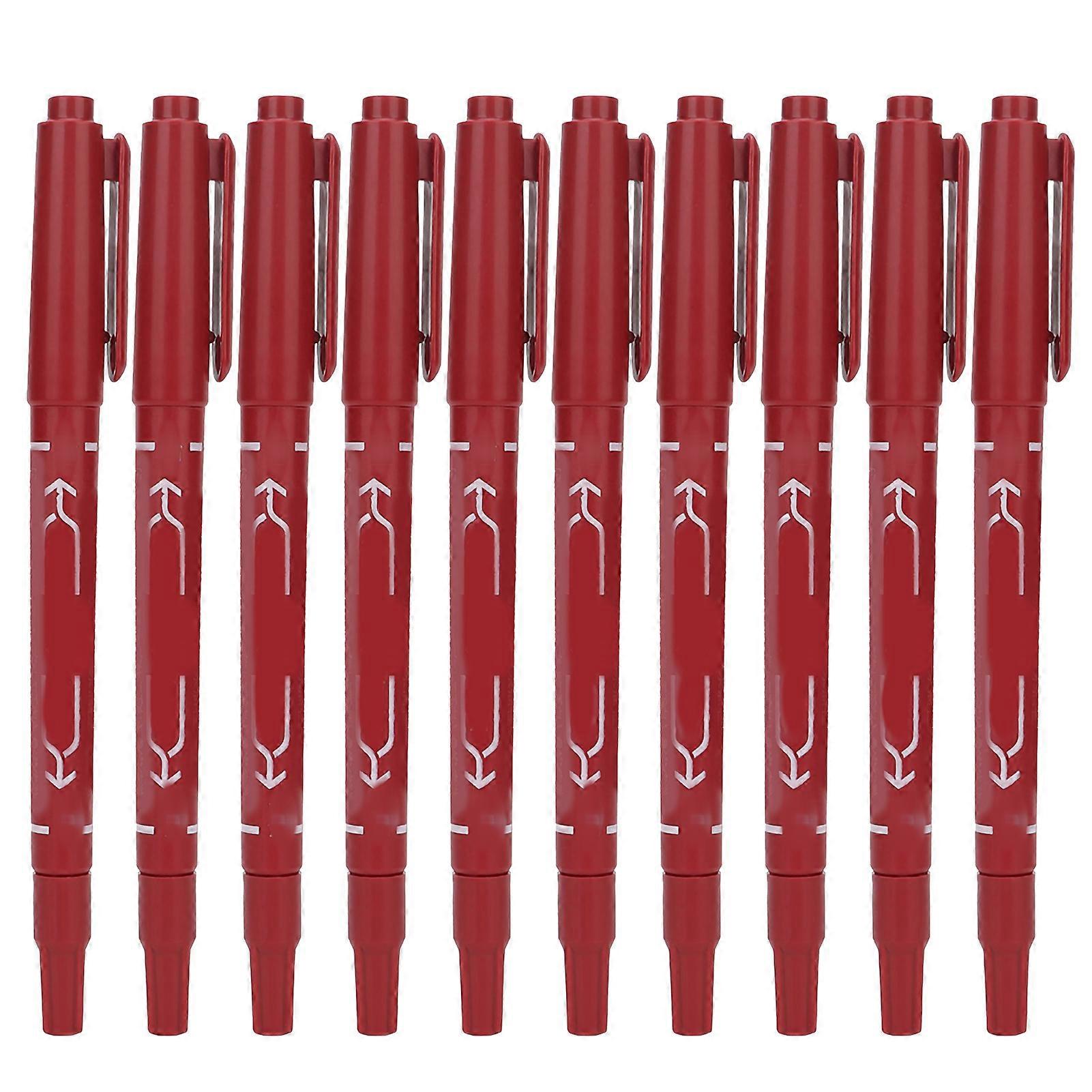 10Pcs Double End Tattoo Piercing Positioning Skin Marker Marking Pen Tattoo Tool (Red)