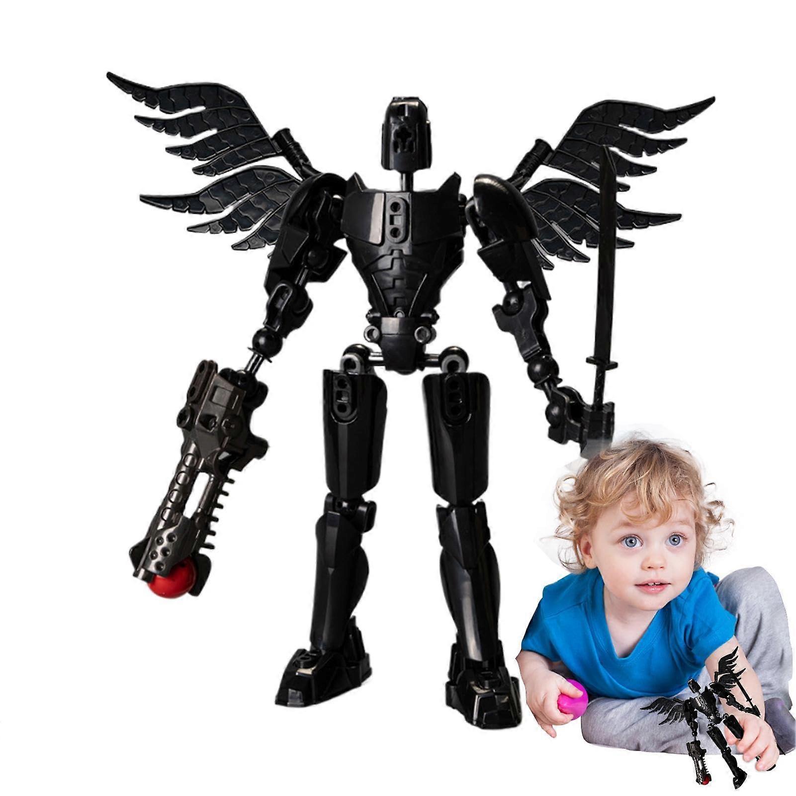 Action Figures, Action Figure Ornament, Joint Movable Action Figures Movable Ornaments, Collector's Model for Collection and Decoration Black