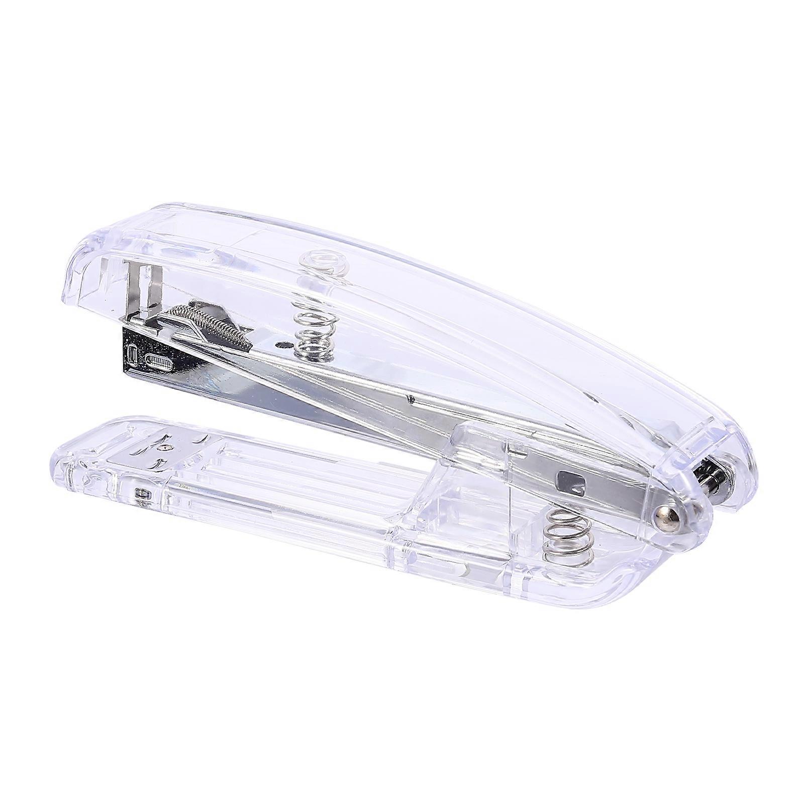 Book Binding Machine Desk Stapler Smooth Internal Track For Children Friends Colleagues Plastic Alloy 1Pc Silver
