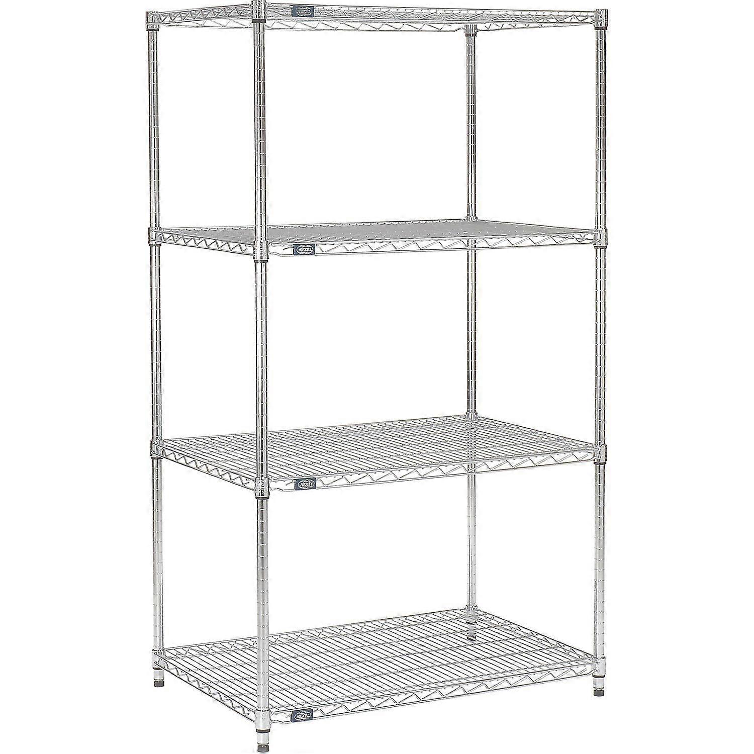 Adjustable Wire Shelf 4-Tier Commercial Dry Storage Chrome 14 In X 54 In X 63 In
