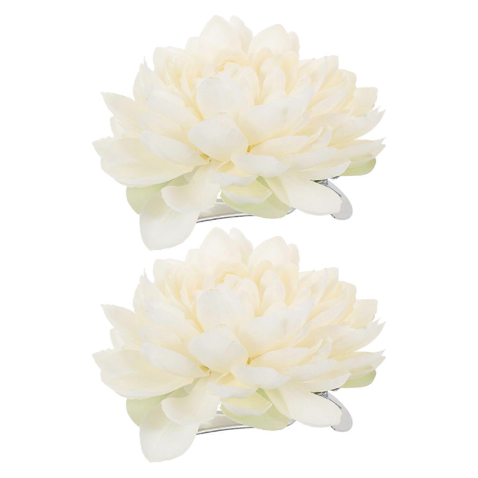 2pcs Modern Flower Curtain Clips for Home Decor, Elegant Drapery Accessories to Tidy Curtains, White