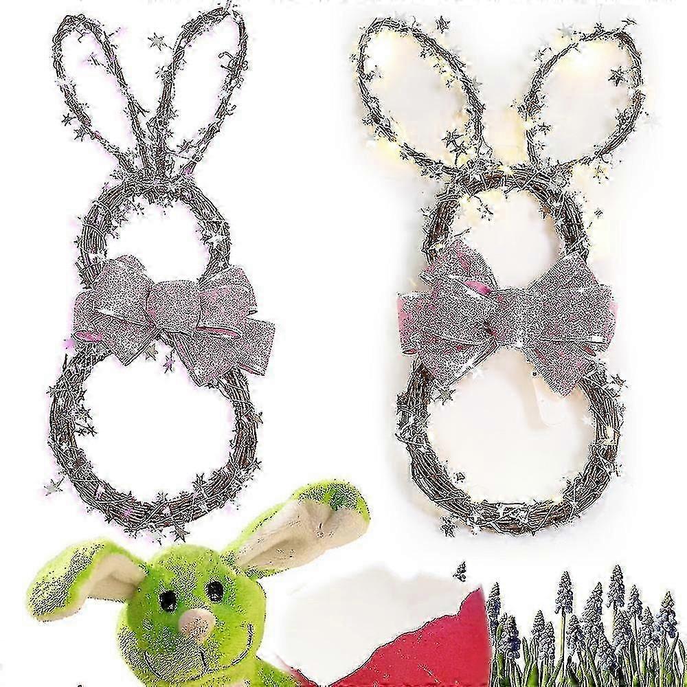 2022 New Led Easter Bunny Lantern Rattan Wreath
