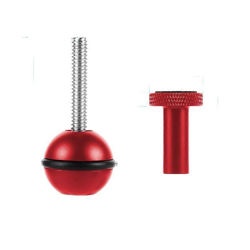 Underwater Photography Ball Head Base, Adjustable Elastic Anti-Reverse, 1/4-Inch Screw, Fill Light Holder, Universal Red