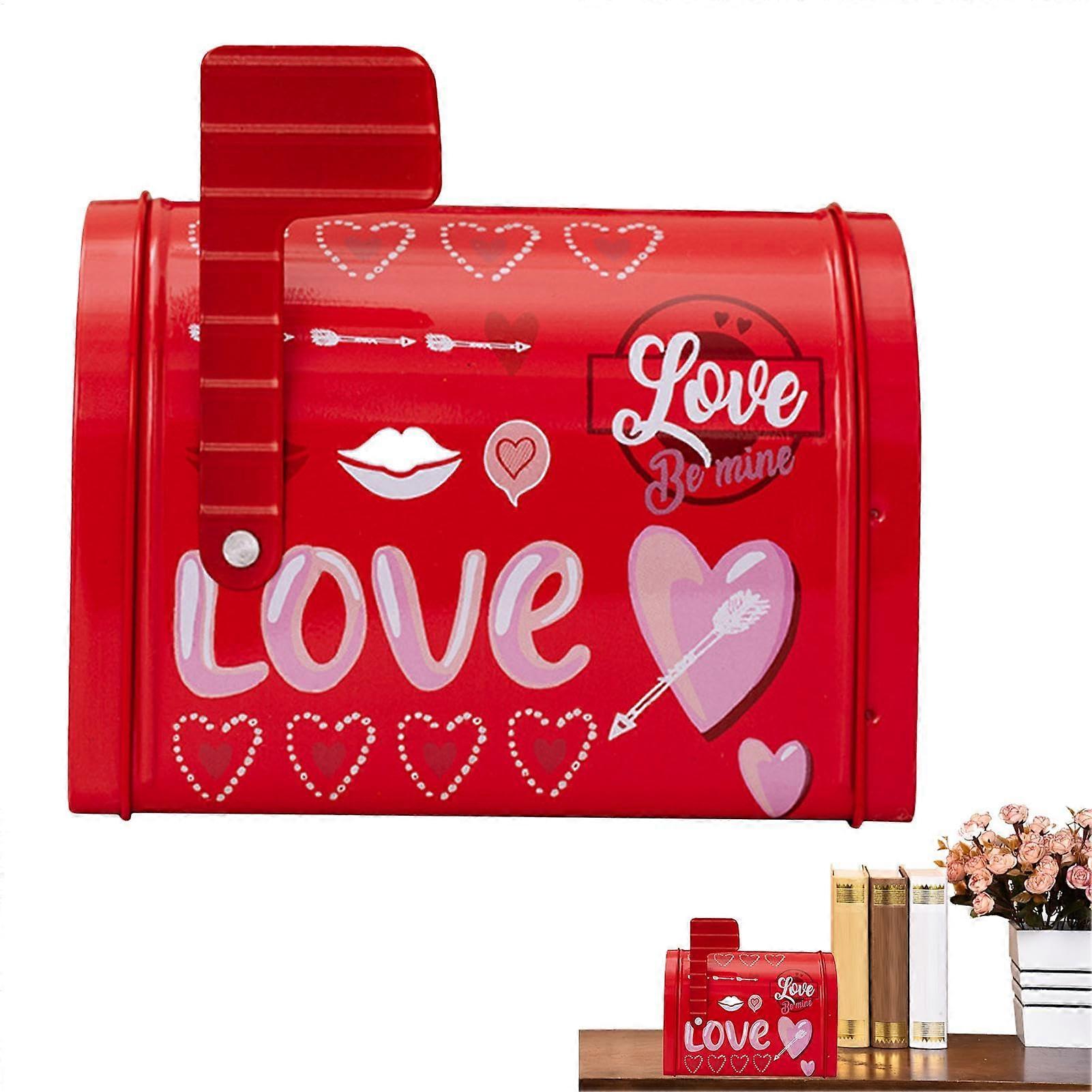 Valentine's Day Mailbox - Compact Red Card Box for Classroom Gifts, Letters, and Creative Cards