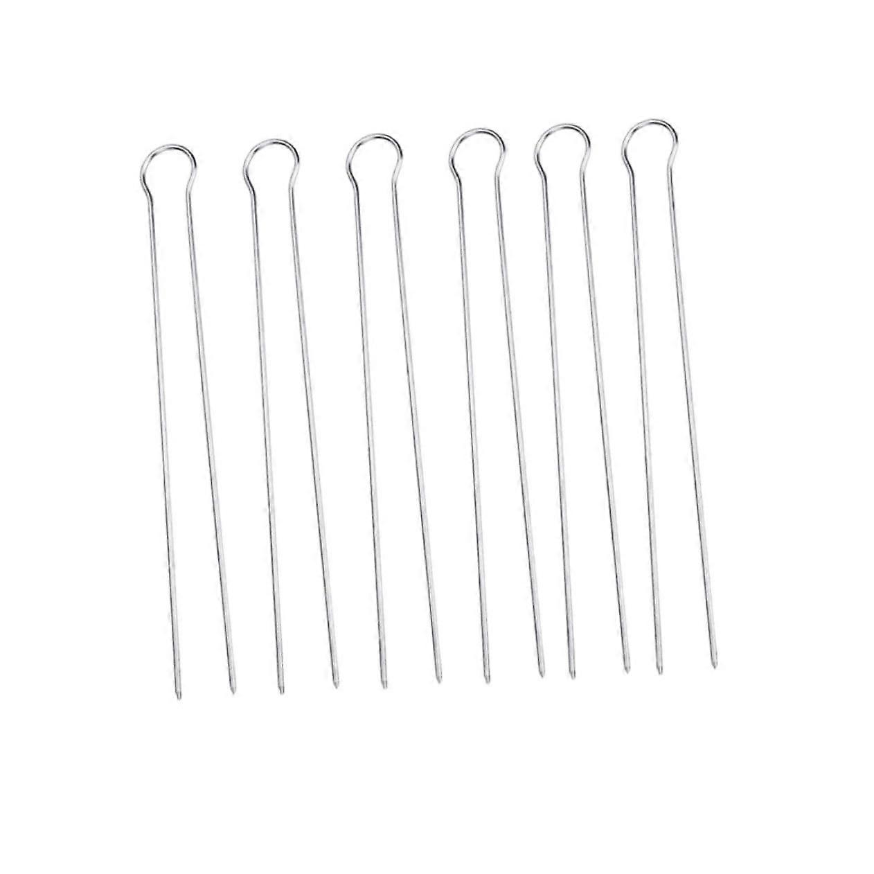 6 pieces portable stainless steel Ushaped grill skewers rust
