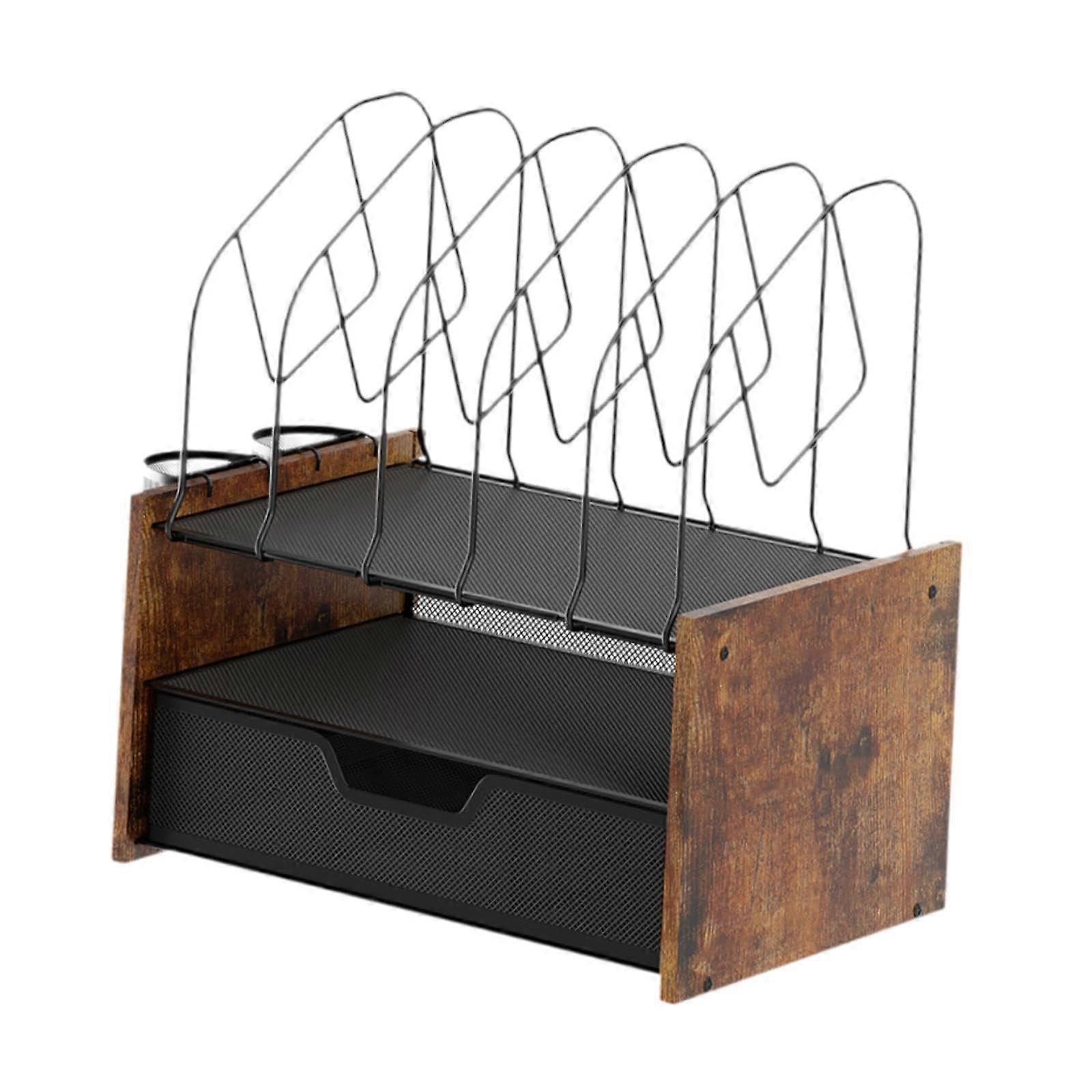 Mesh Desk Organizer with Drawers - 3 Tier Paper Tray, Durable Office Supplies Storage Solution for Home Office and Study