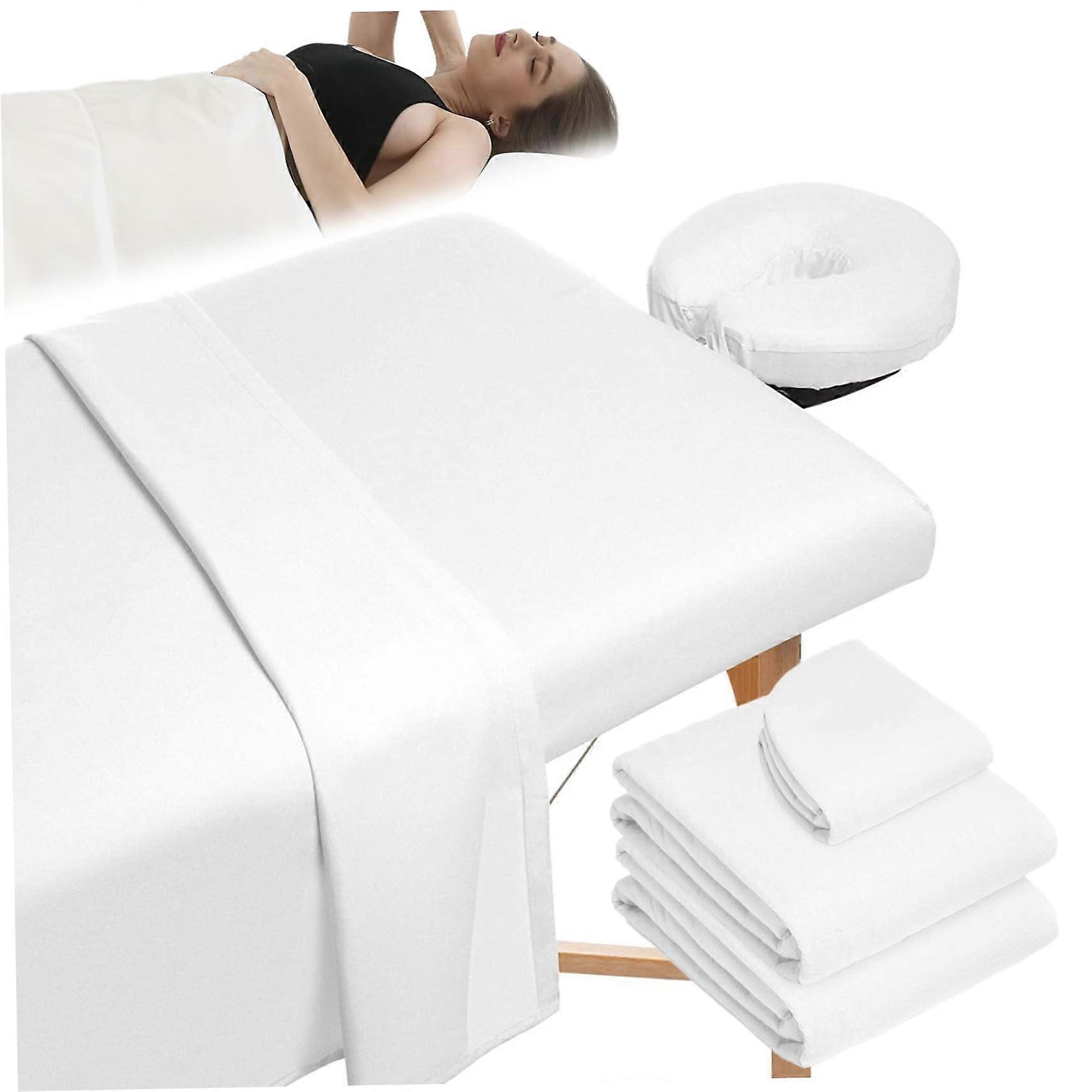 Massage Table Cover Set, Soft Fitted Sheet and Pillowcase, Reusable 3-Piece Bed Cover for Standard Massage Tables