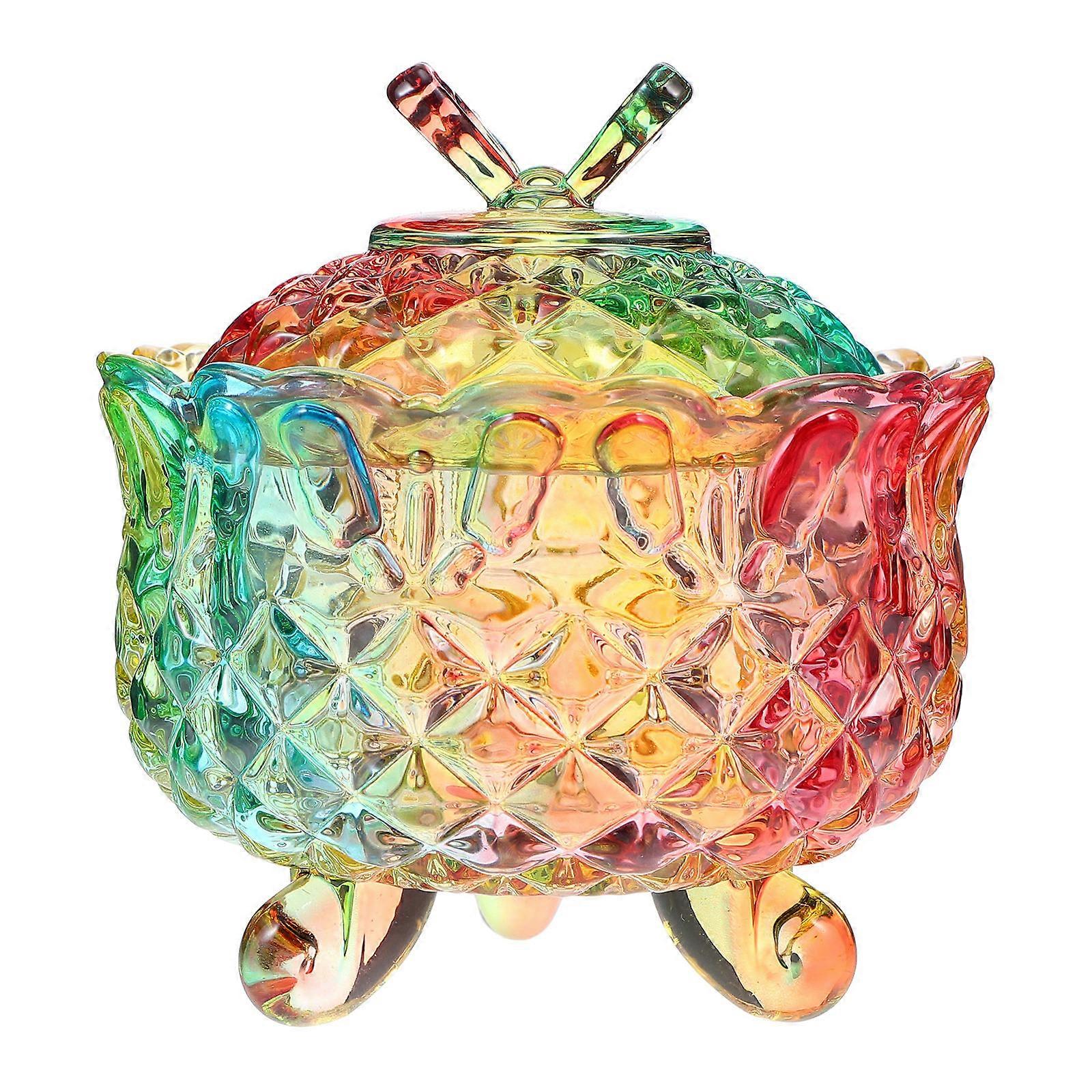1pc 280ML Decorative Glass Candy Jar Storage Canister
