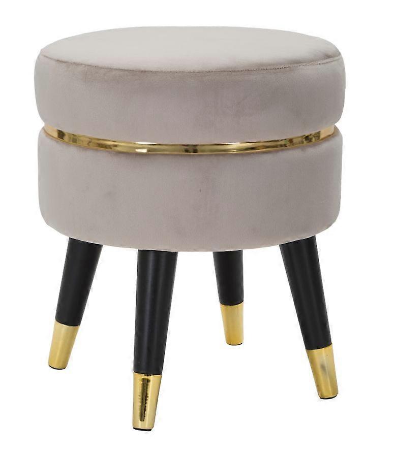 HOCKER PARIS GRIGIO/GOLD CM Ø 35X40,5