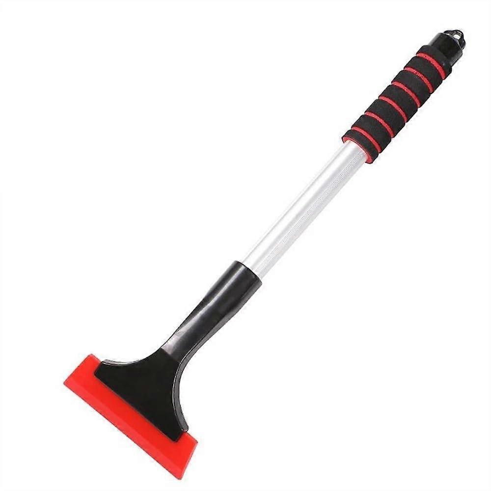 Telescopic Snow Ice Scraper with Rubber Grip, Broom for Defrosting Aluminium Pipe Red