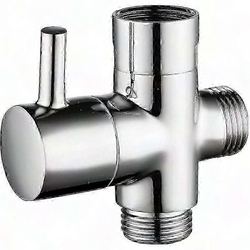 Messing 3-vejs bruser omskifter ventil T Adapter Krom