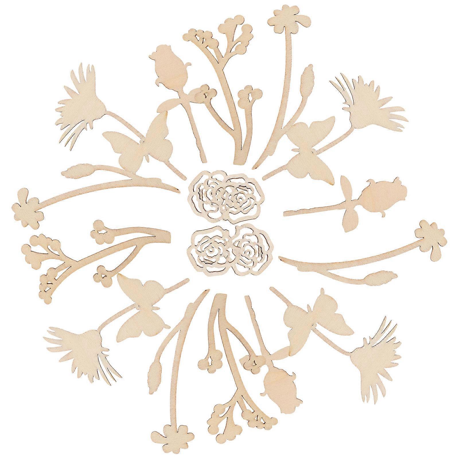 Wood Slices 30Pcs Beige Durable DIY Material for Craft Use and Decor