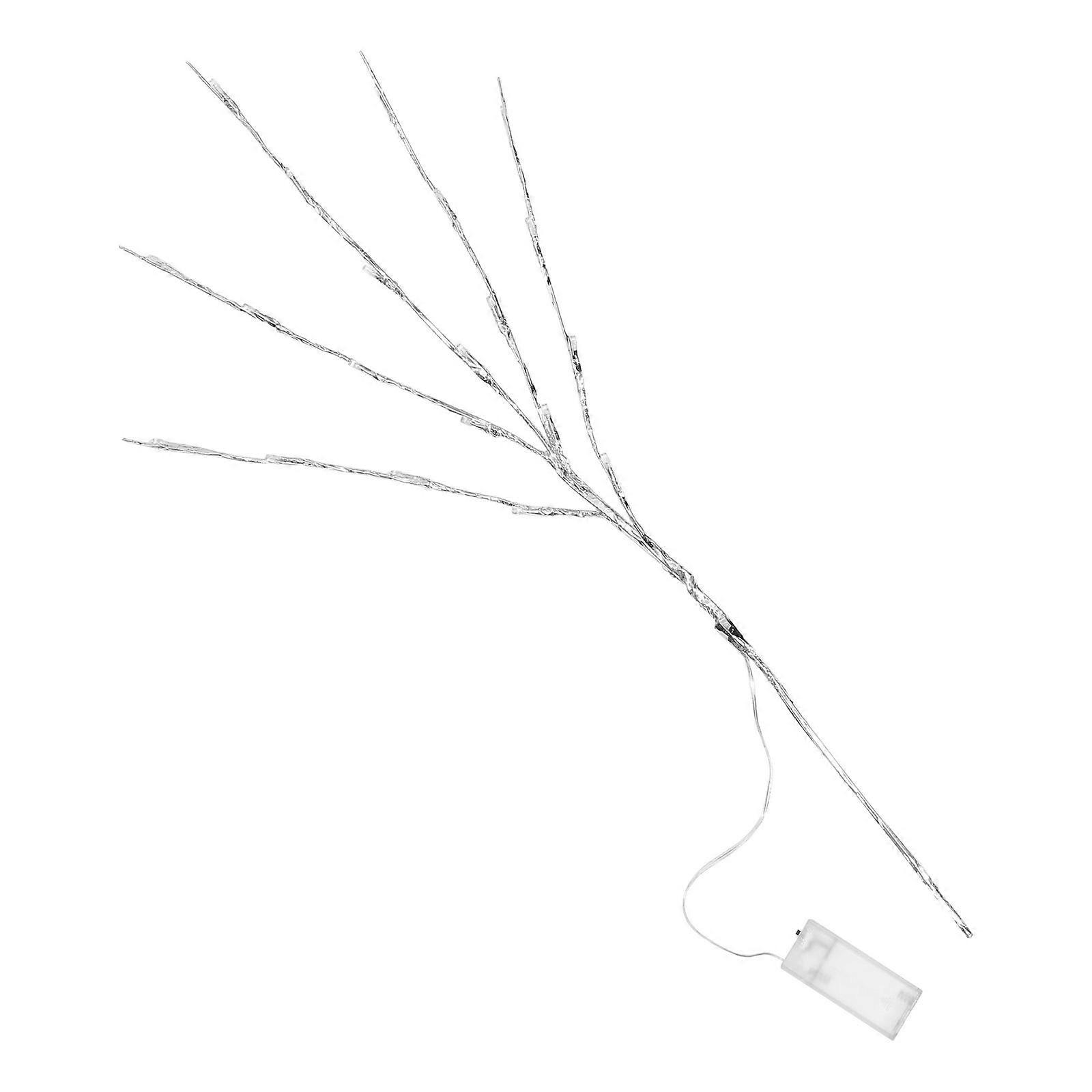 Silver LED Decorative Light Branch for Home with 20 Lights Plastic Material