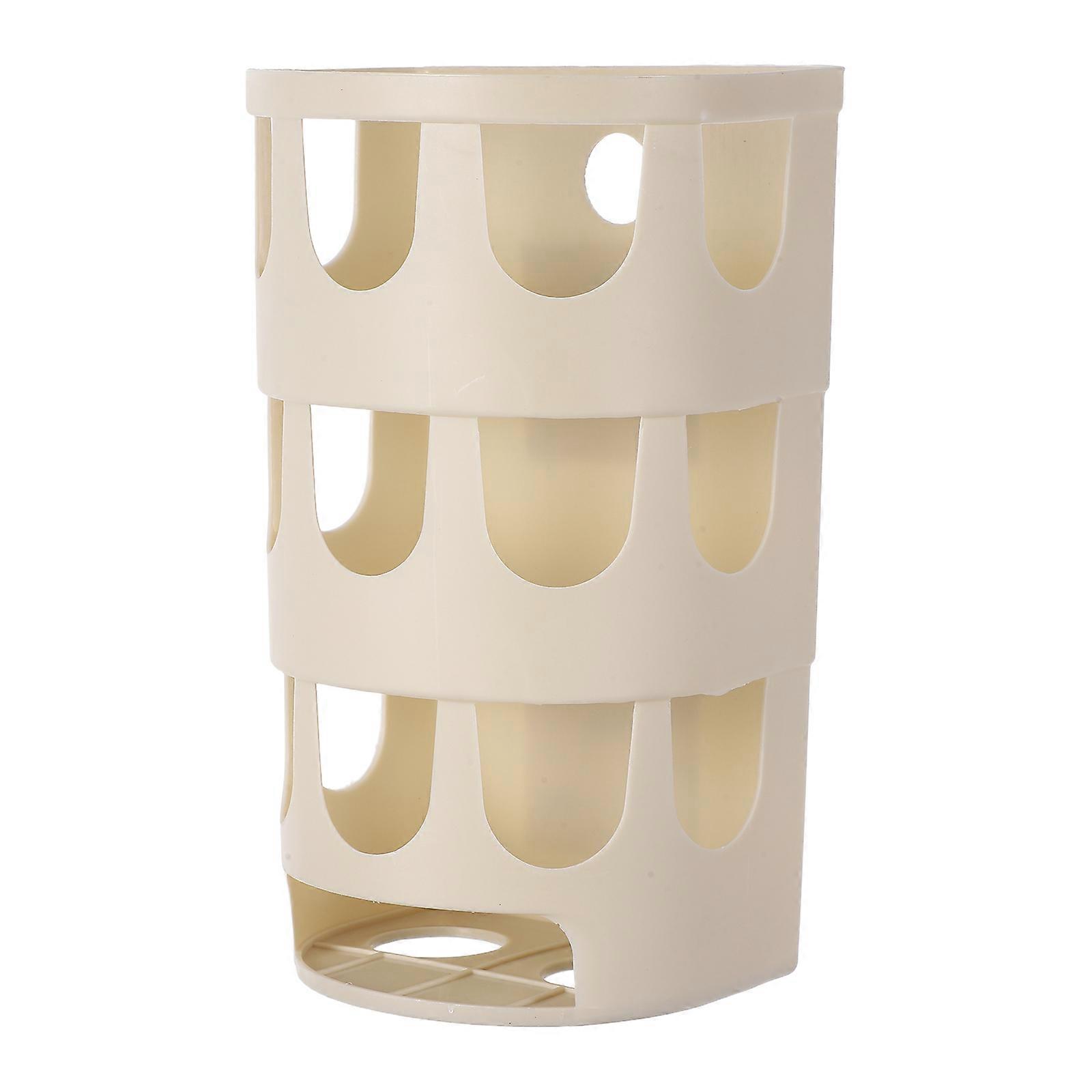 Plastic Trash Bag Holder Dispenser Ivory Great for Home Office with Adhesive Back and Neat Cut 7.5 inch
