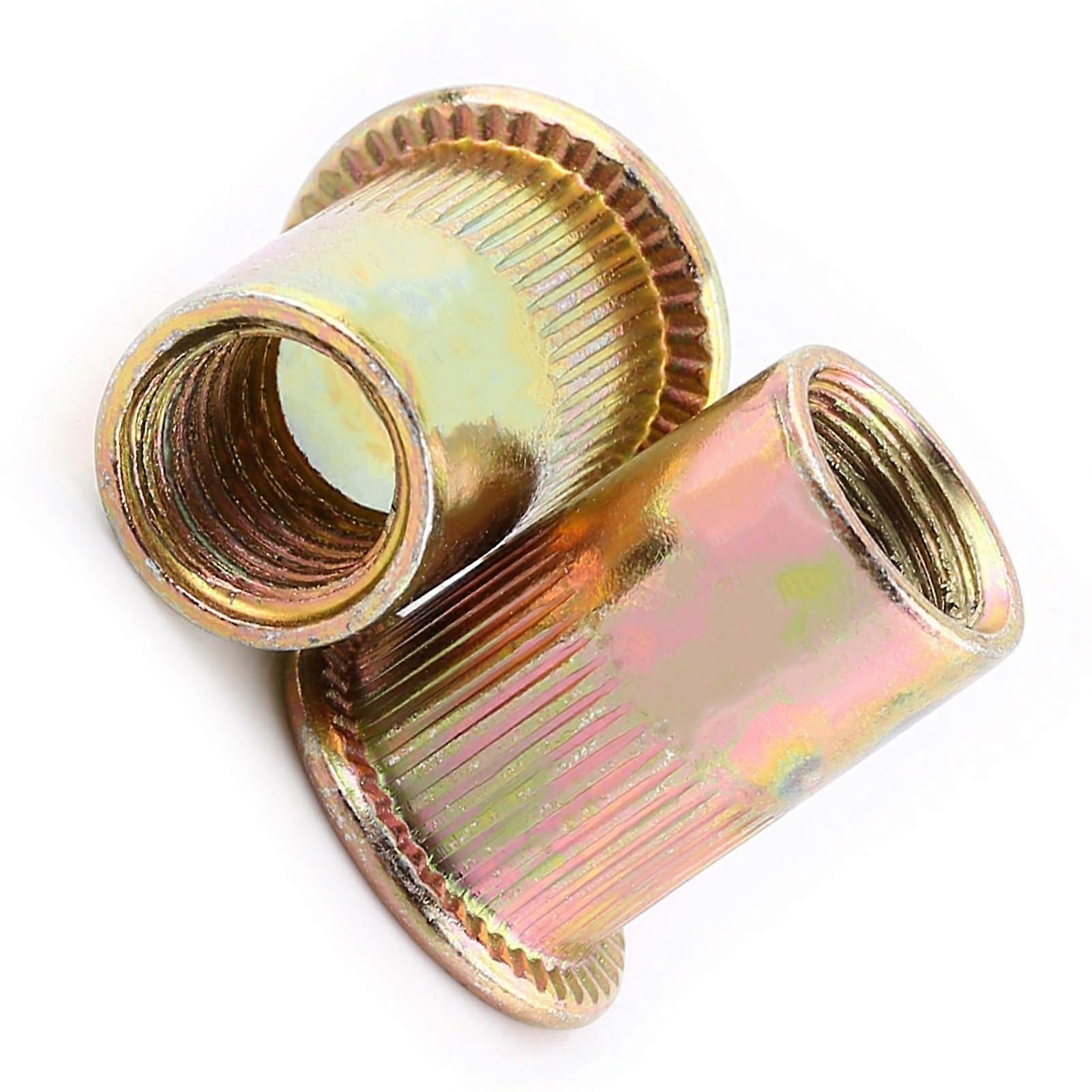 Round Hole Thread Rivet Nut Flange Fastener M3-M12 Carbon Steel Set for Automotive Repairs M4 Size 100 Pieces