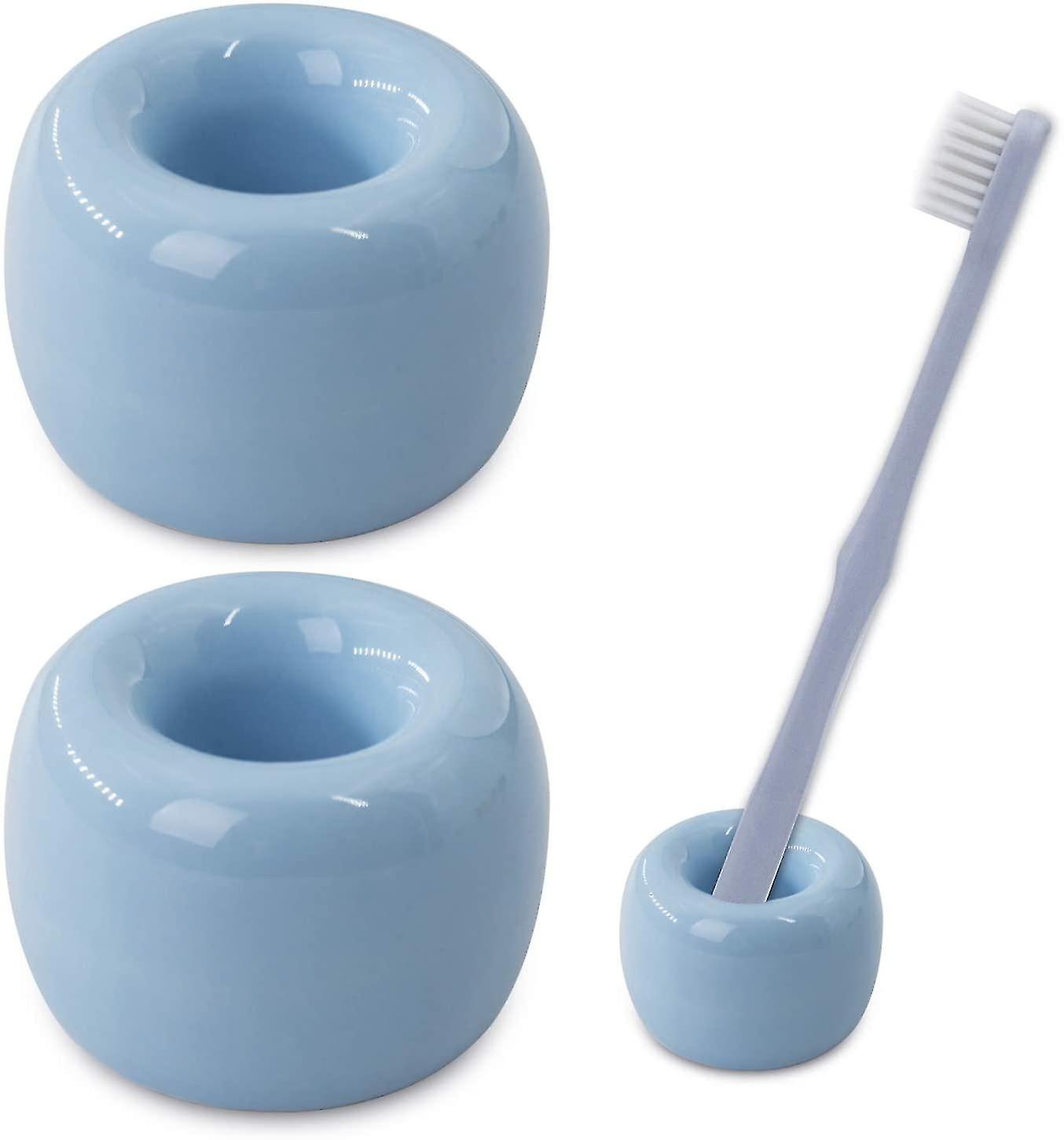 Pxcl 2 Pcs Ceramic Bathroom Mini Toothbrush Holder