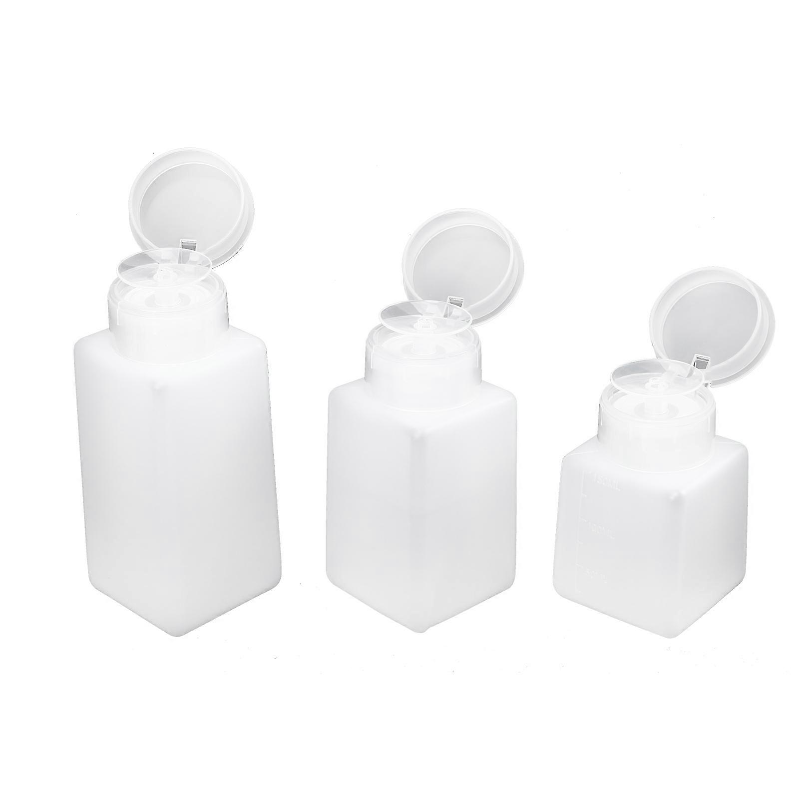 3Pcs Liquid Pump Dispenser Bottles 250ml Home Use Prevent Volatilization White