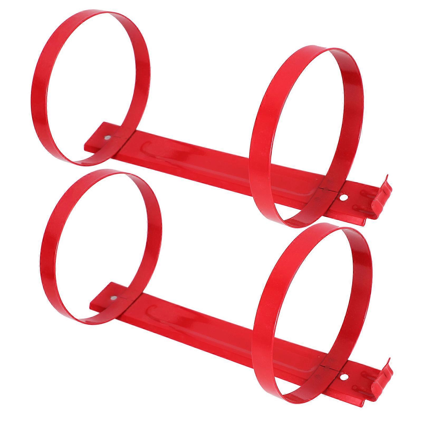 Fire Extinguisher Mounting Bracket for Wall Made of Carbon Steel Red Color Compact Size for Storage Fits 2kg Extinguishers