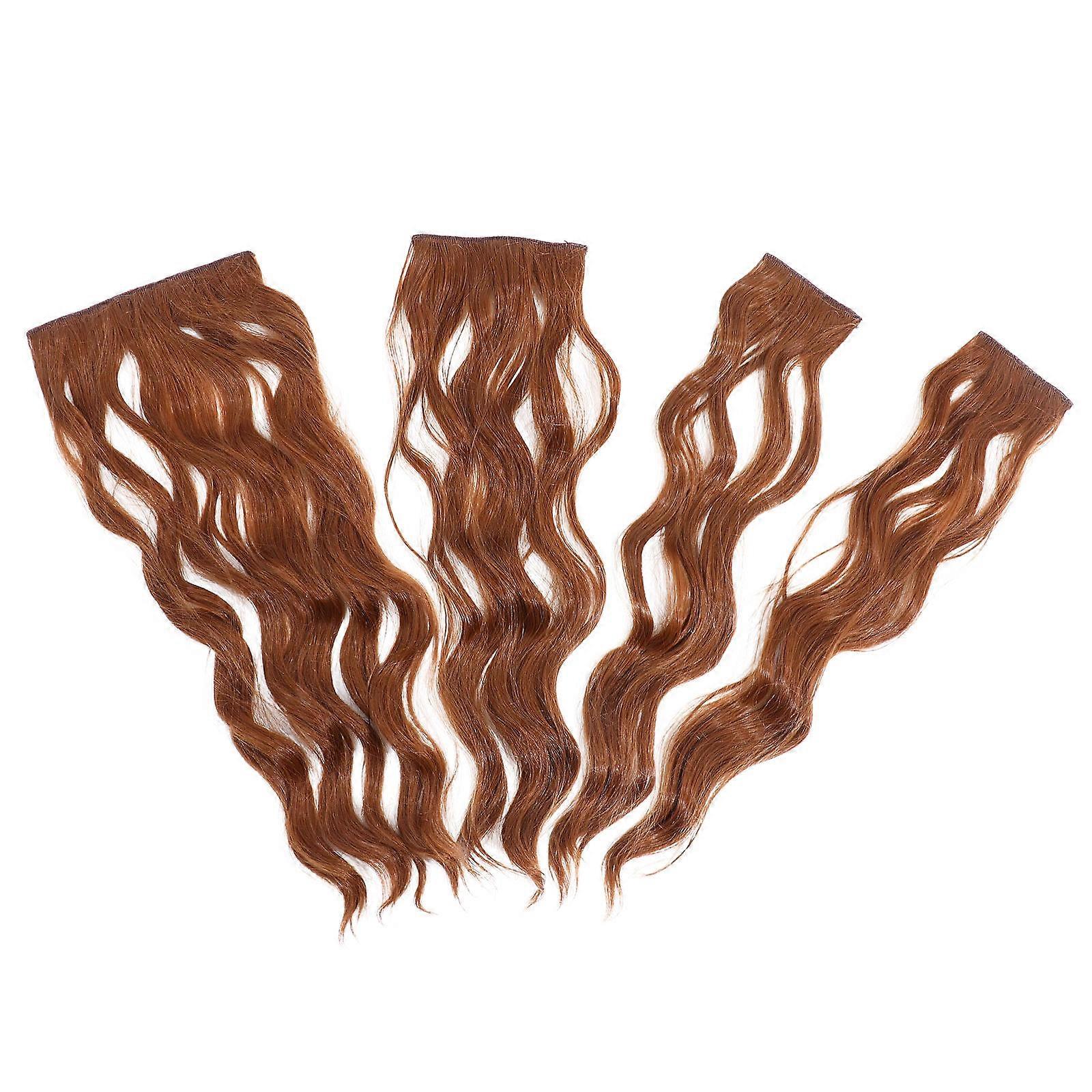 Wavy Hairpiece Clip In Hair Extensions for Women Easy to Apply Real Like Own Hair 4Pcs