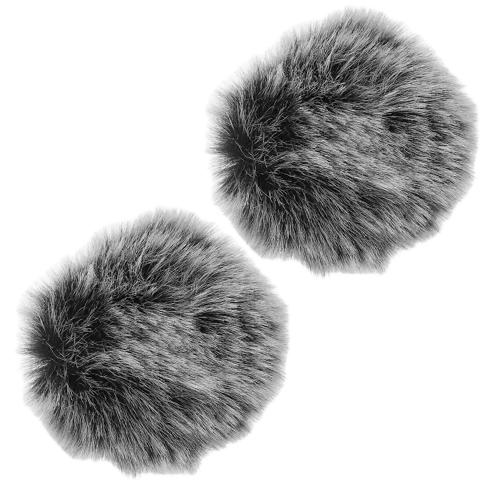 MLINS 2PCS Furry Windscreen Cover for Microphone Mic Windproof Lapel Windscreen Muff Compatible with Most Mini Mic Microphones