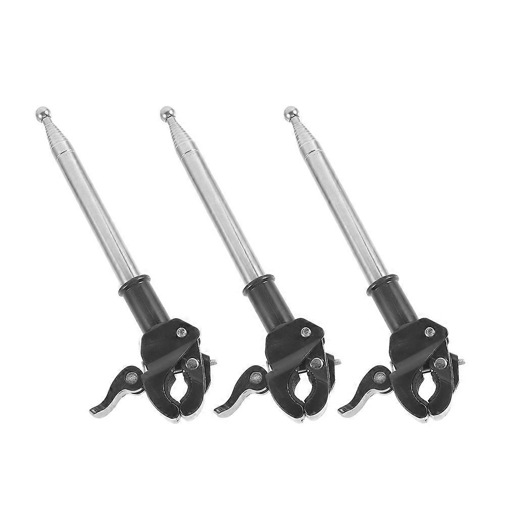 Telescopic Handheld Flagpoles Extendable Flag Pole Clamp for Outdoor Activities 3Set
