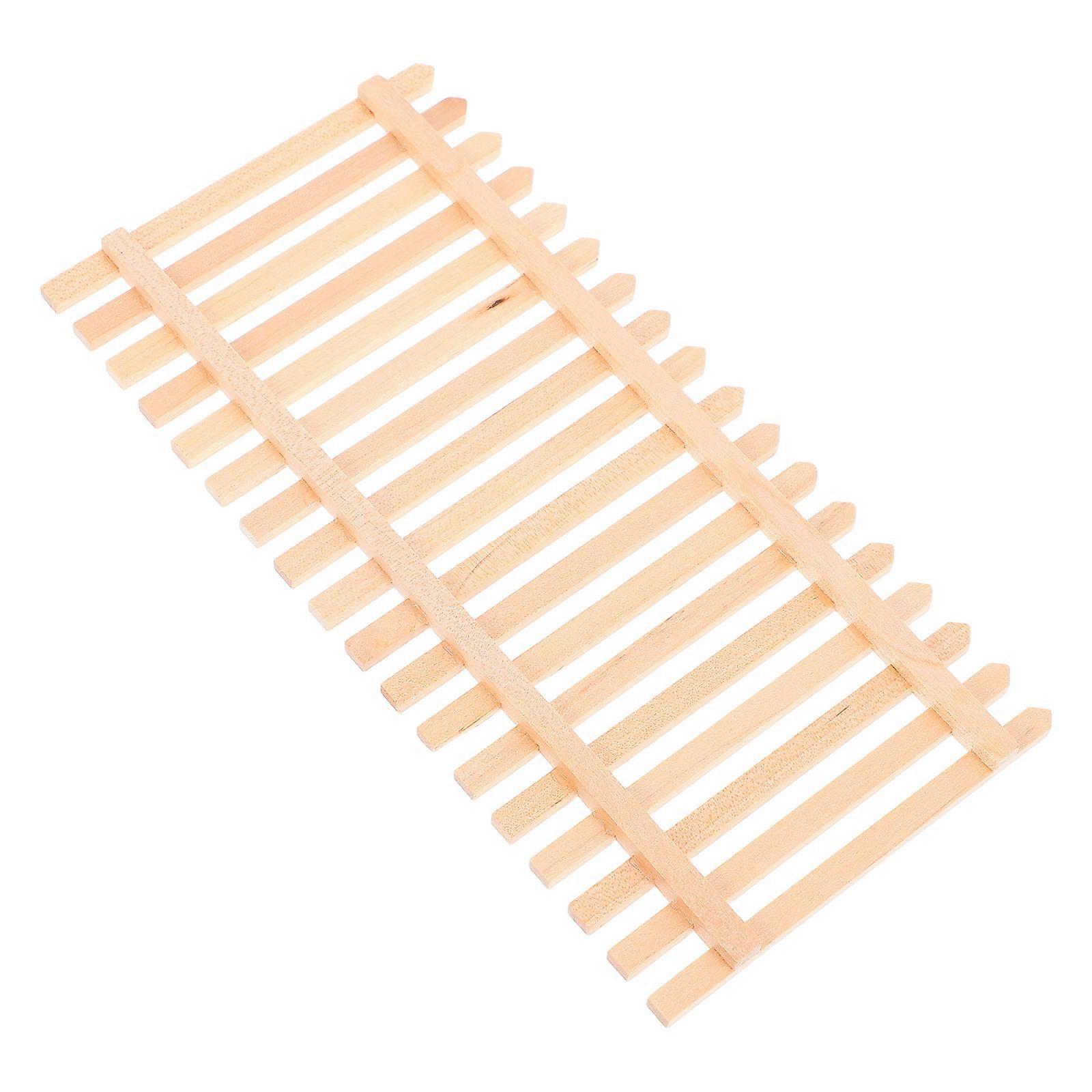 Wooden Miniature Fence for Dollhouse Garden Decor Beige Color Realistic Design 1:12 Scale Easy to Install