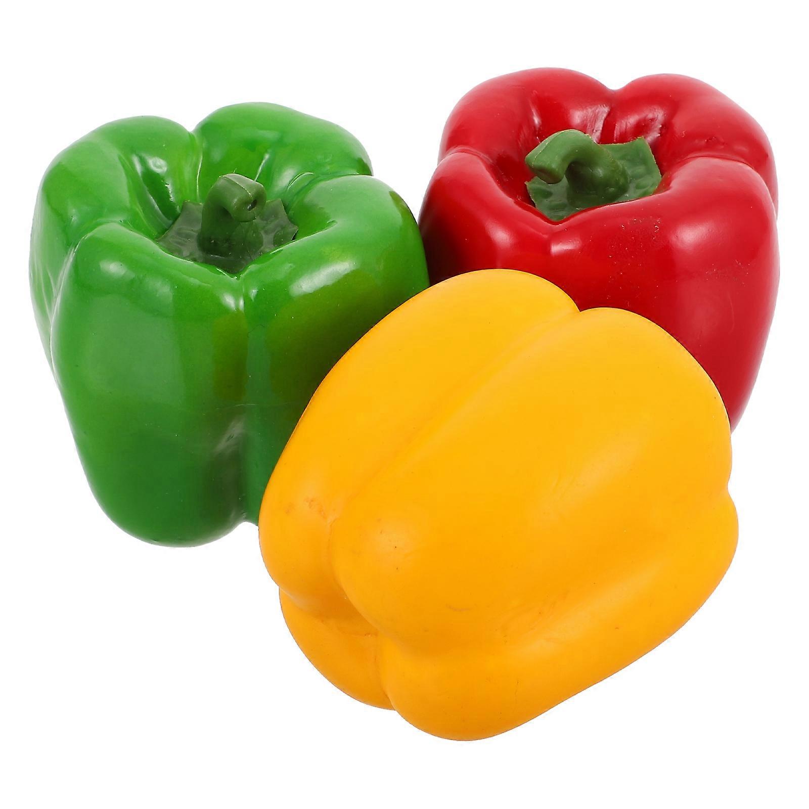 Artificial Bell Peppers Foam Models for Decor 3Pcs Realistic Photography Props