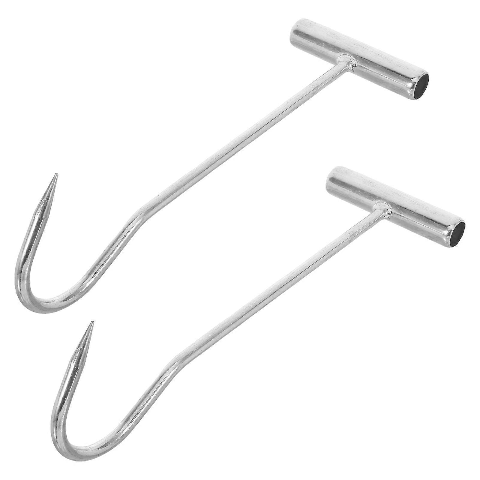 Metal Manhole Hook Tool for Lifting 2Pcs Durable Heavy Duty Hooks