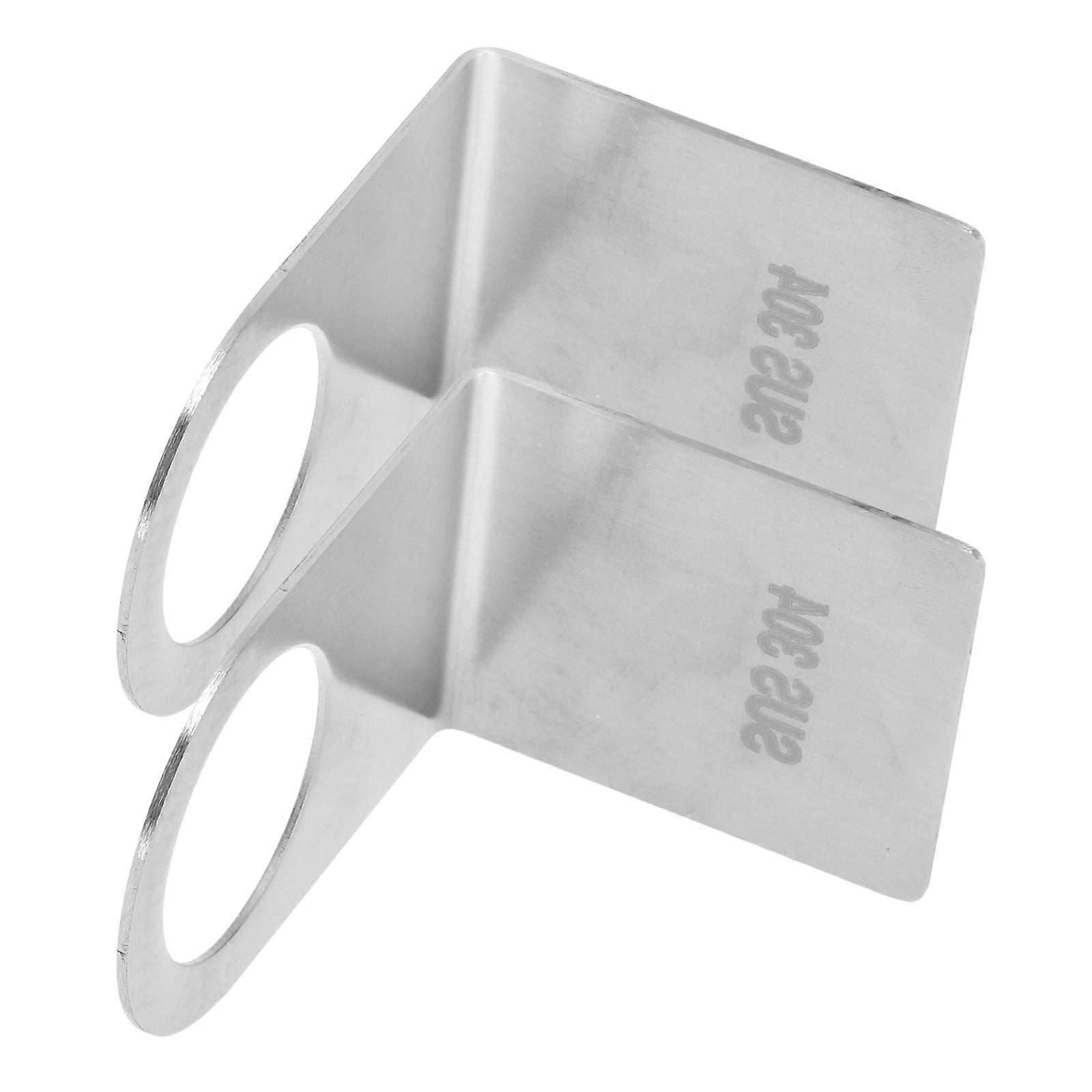 2pcs Shower Gel Bottle Holder Mounted Silver Storage Hook for Shampoo and Soap, Suitable for Tiles, Marble, and Smooth Surfaces