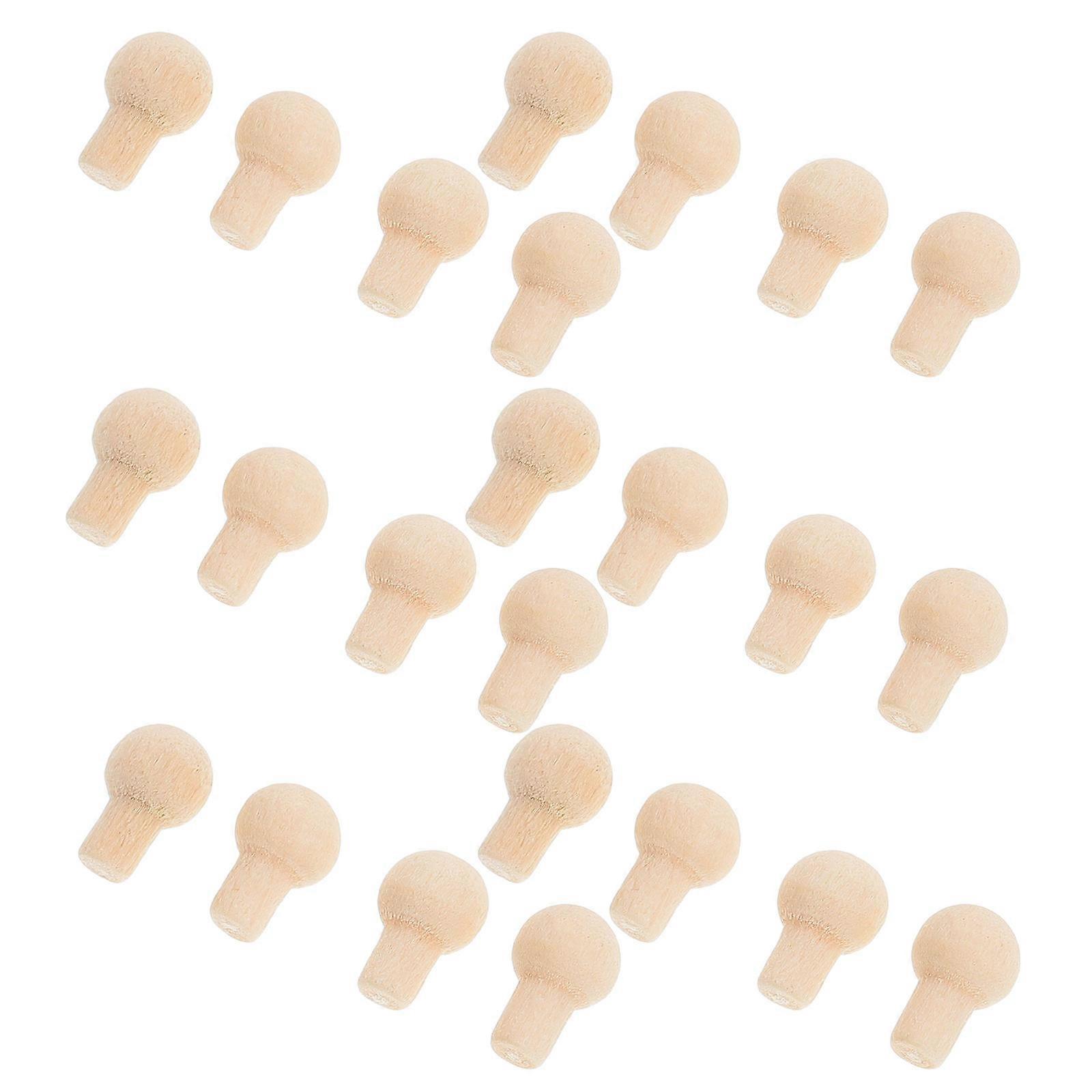 24pcs Mini Furniture Accessories Wooden Knobs Light Yellow Tiny Drawer Handles for Kids