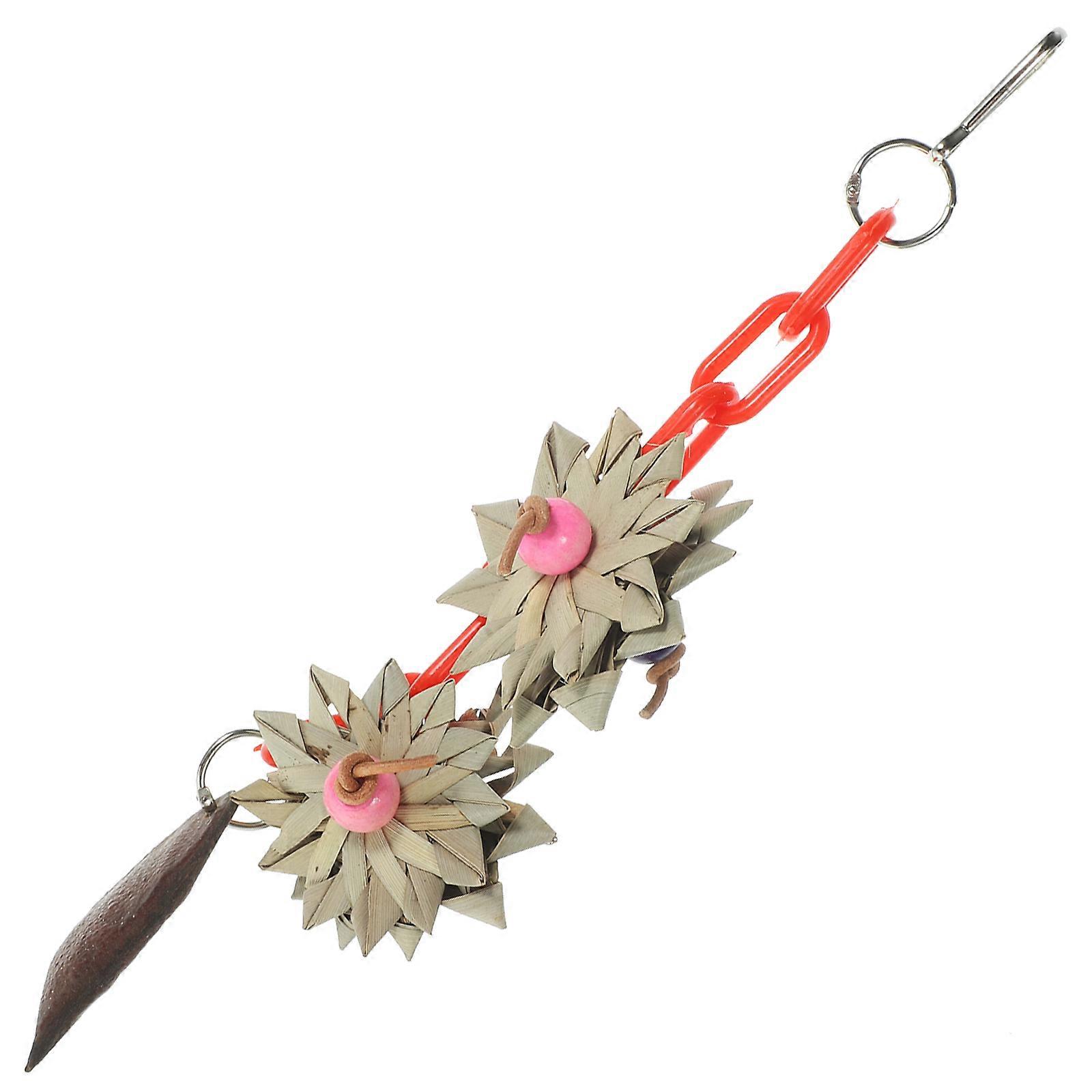 Parrot Chewing Toy Rustic Lovebirds Budgie Accessory Multi 8x31cm Sound Producing 1Set