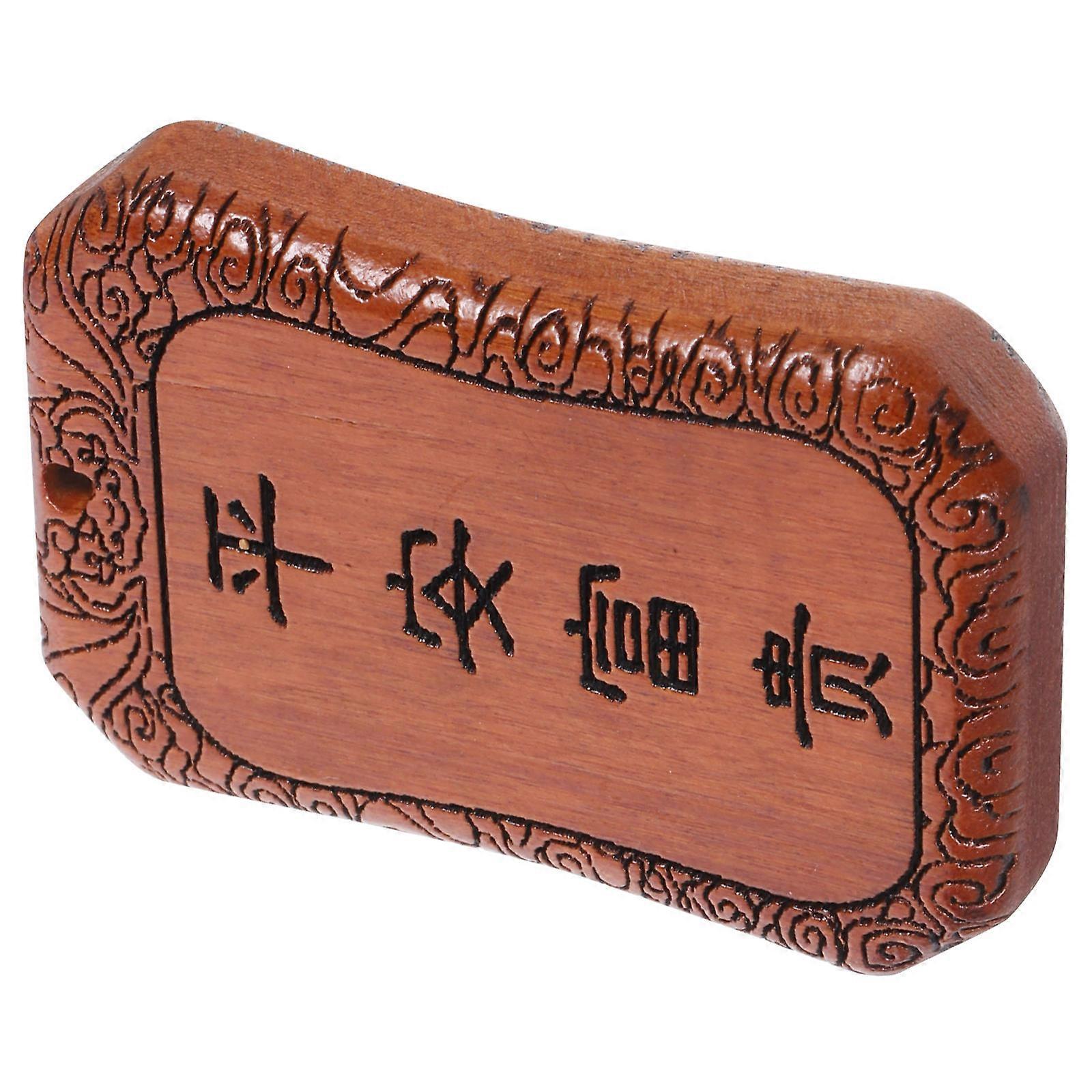 Taisui Decor Wooden Tai Sui Pendant Keychain Ornament Chocolate 1 Pcs For Friends Family