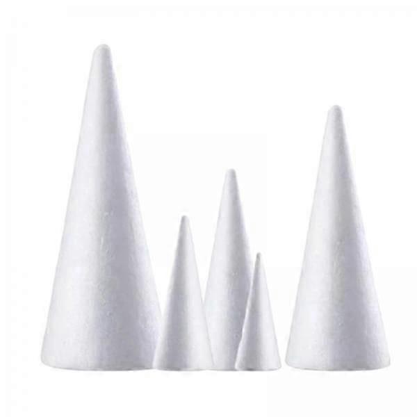2x Handmade Colored White Cone Shape DIY Hand Crafts