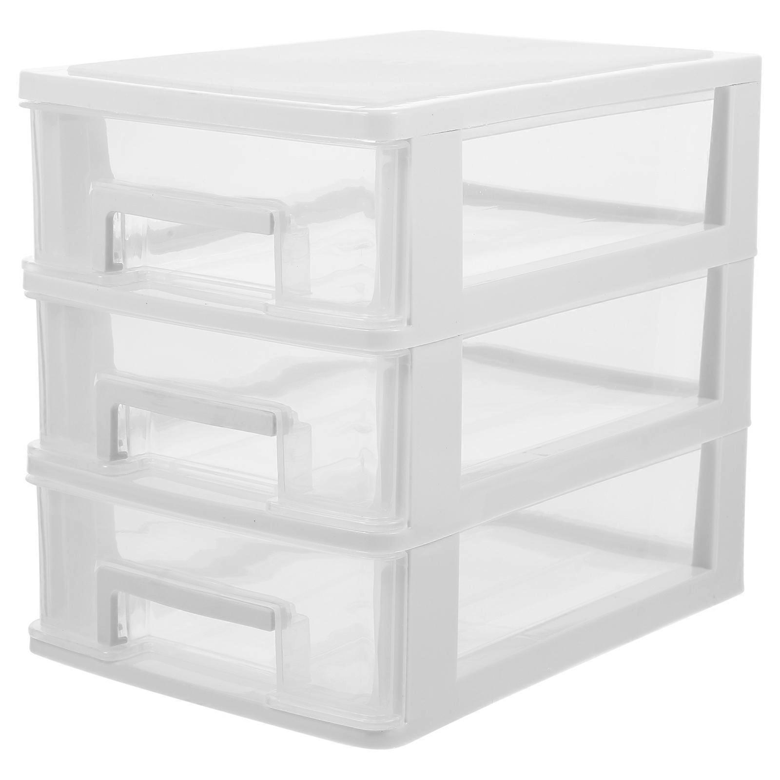 Plastic Desktop Organizer with MultiLayer Drawers for Kitchen Use White PP Material