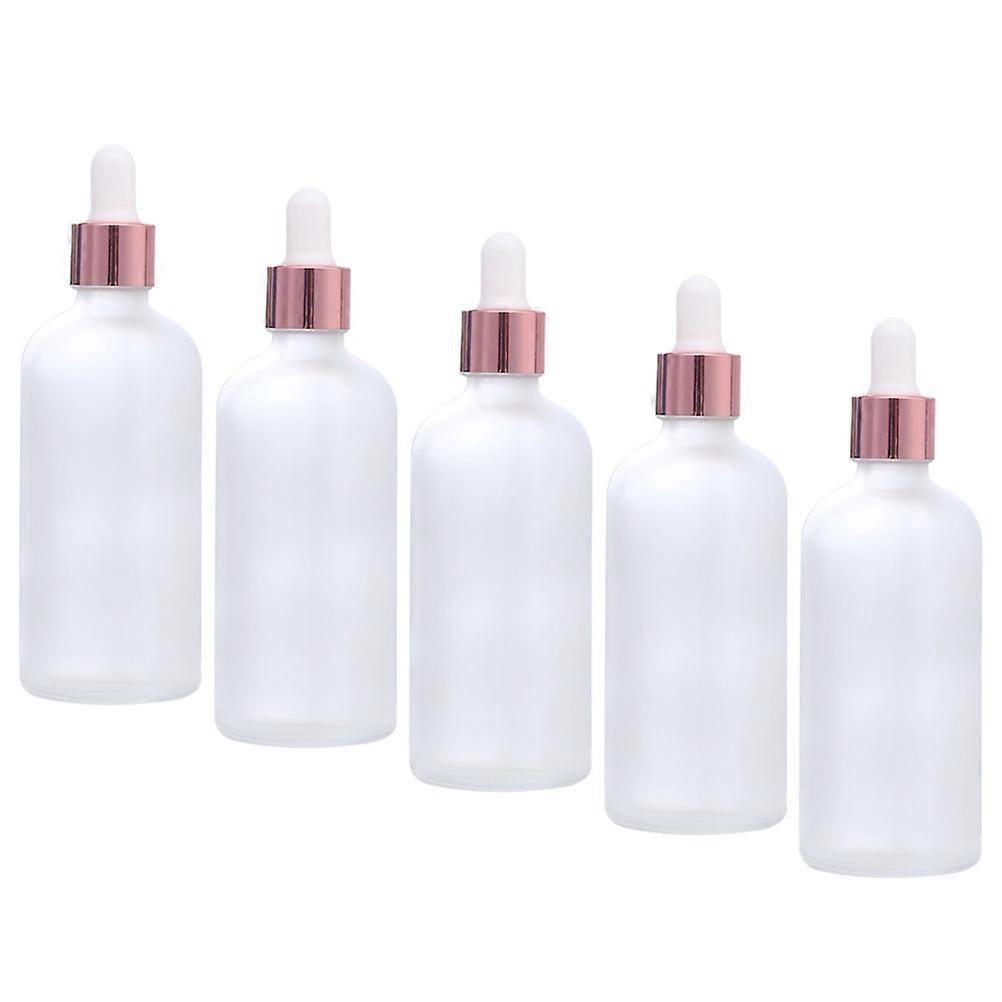 Aromatherapy Oils Container Essential Oil Storage Bottle Transparent Glass Dropper Bottle Portable 100ML 5Pack