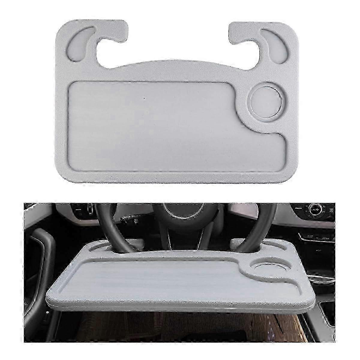 מגש הגה רב תכליתי לאוכל ולמחשב נייד - שולחן נייד לרכב לאכילה, עבודה וארגון בדרכים