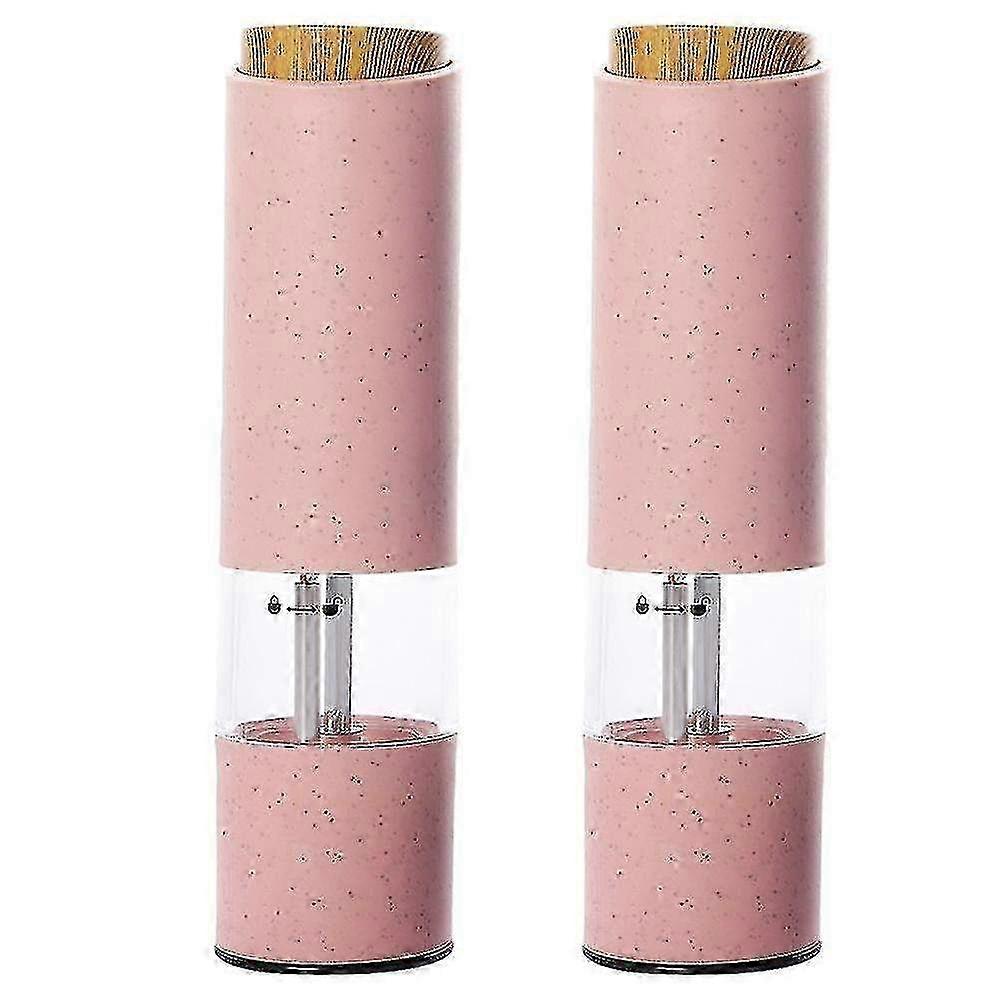 Set macinasale e pepe elettrico in rosa - ruvidità regolabile per un condimento perfetto e una macinatura facile