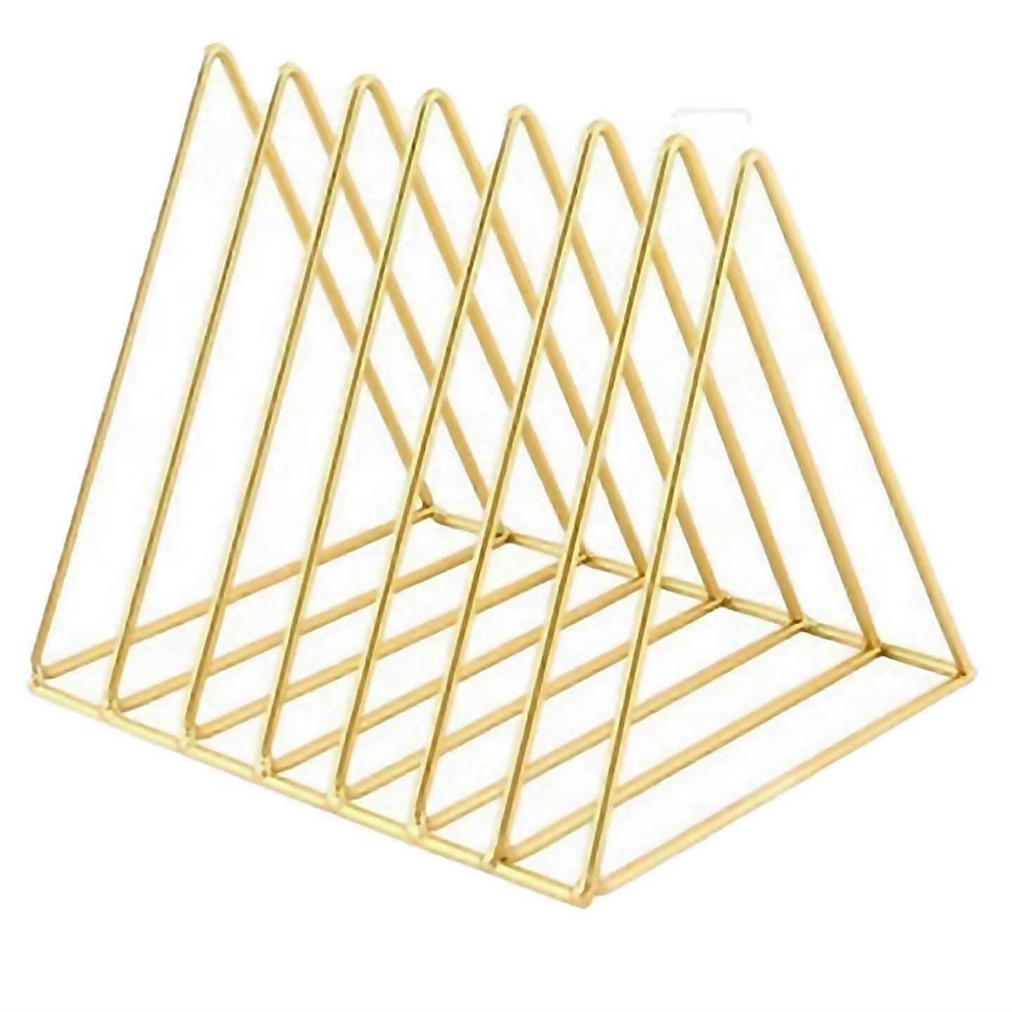 For Desktop Triangular Book Stand Storage Rack Bookshelf Organizer Fruugo Uk Gold