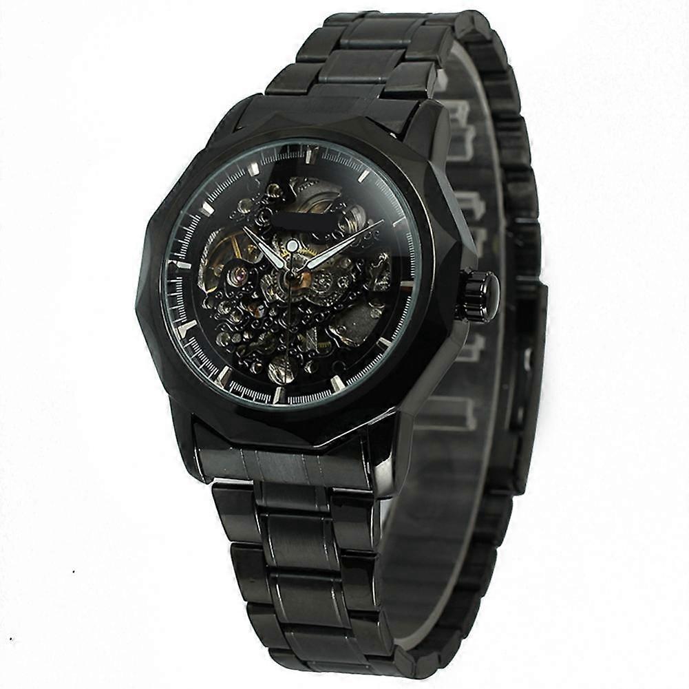 WINNER Men Automatic Mechanical Waterproof Watch Wristwatch (Black)