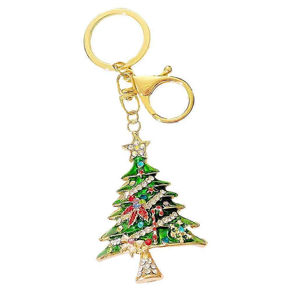 Christmas Tree Keychain Versatile Use Green Zinc Alloy Purse Keychain Charm Pendant for Home
