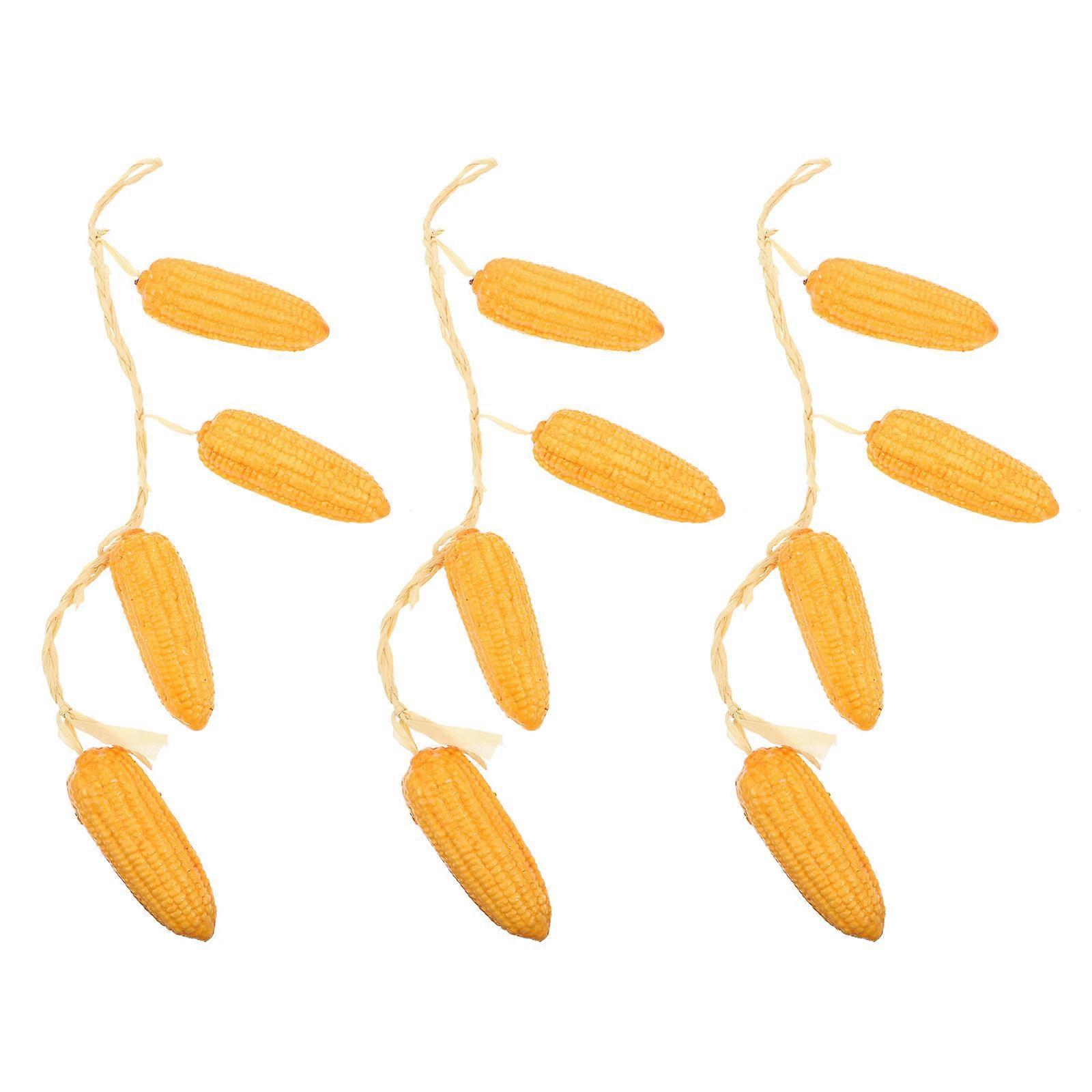 Artificial Corn String Decor Made of Foam for Decoration Yellow Lifelike Shape