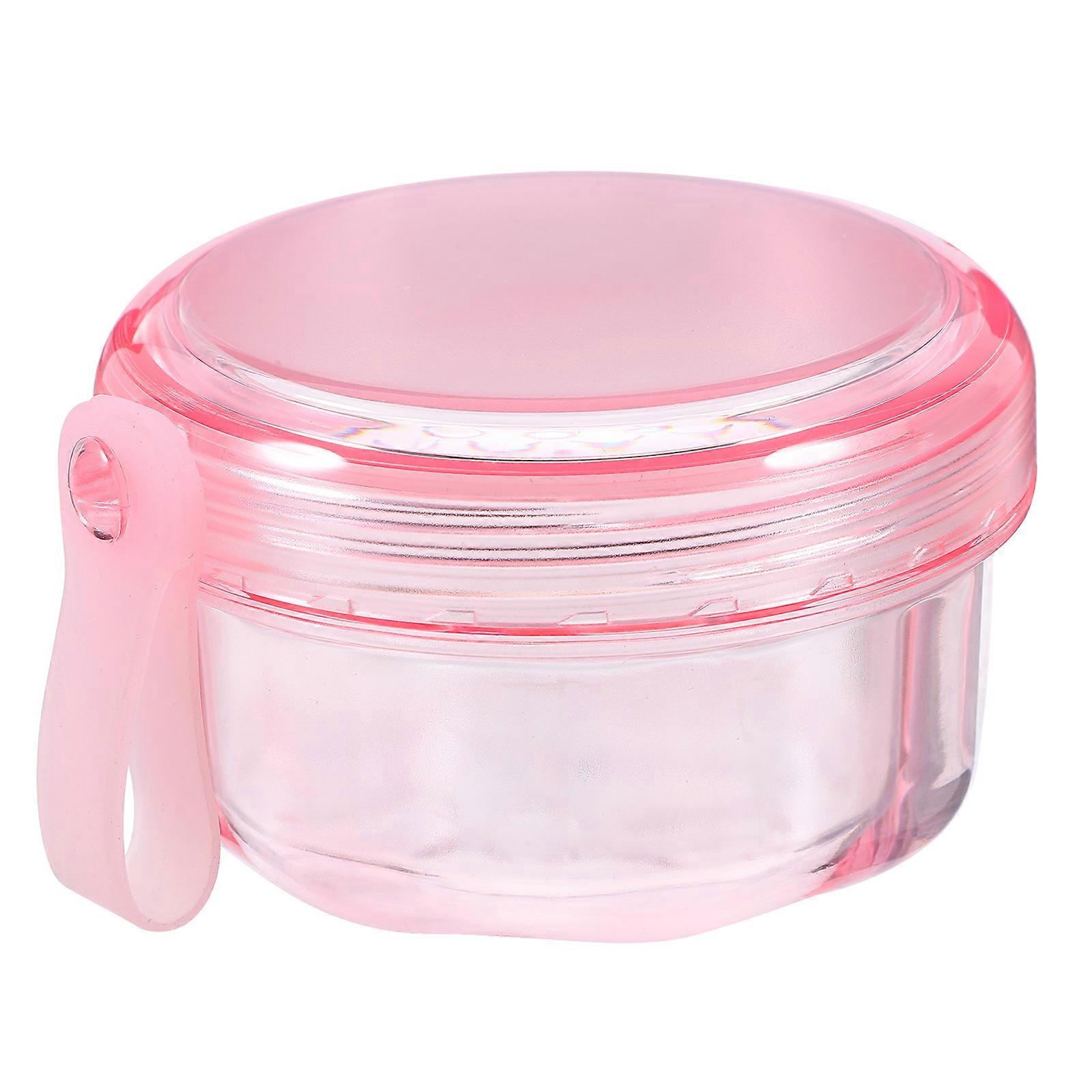 Compact Portable Pink PC Material Denture Case for Storing Travel Friendly 2.5x2.5x1.5 Inches
