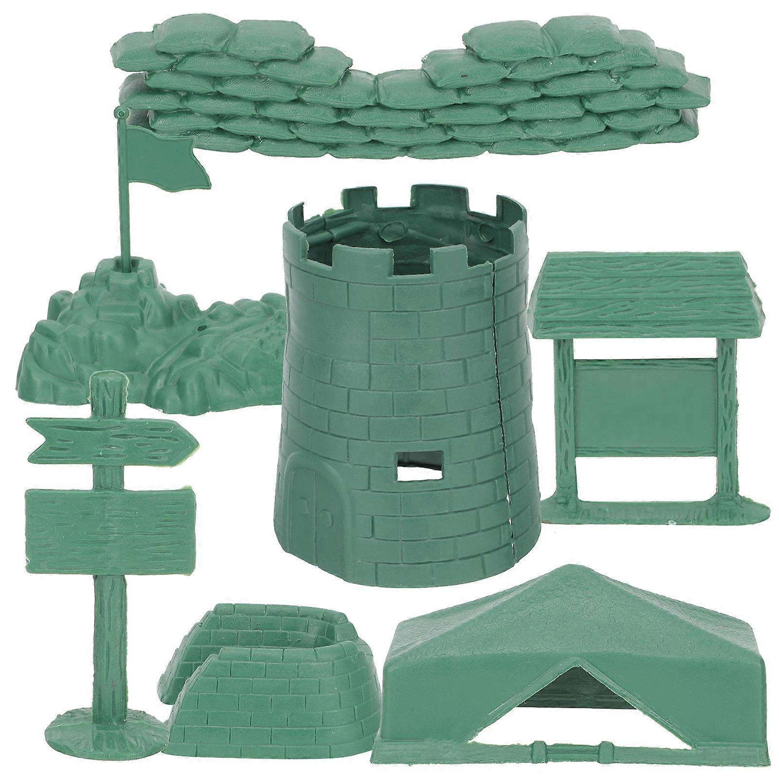 3 Sets Military Model Building Blocks DIY Assemble Miniature Sandbox Accessories for Simulated War Scenes, Compact Team Equipment Set for Ages