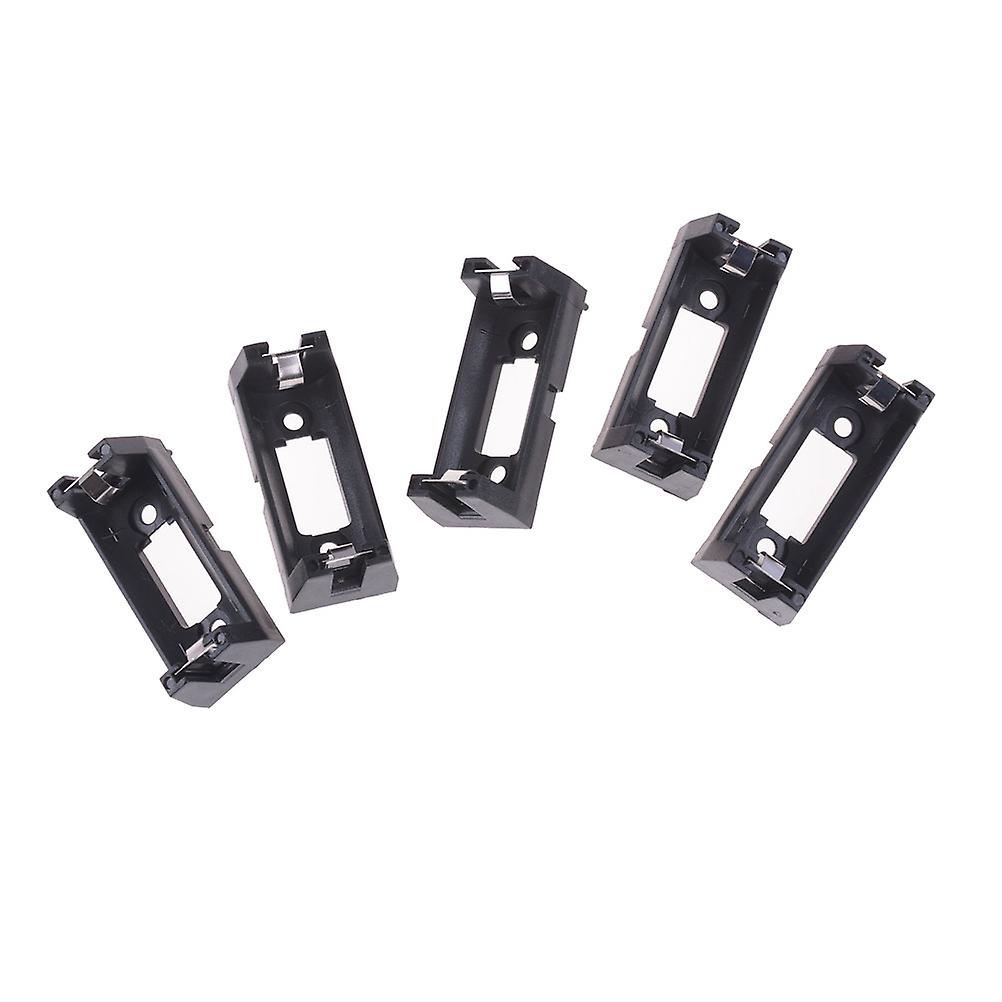 5pcs Pcb Plug-in Type Cr123a Lithium Battery Holder Socket Black
