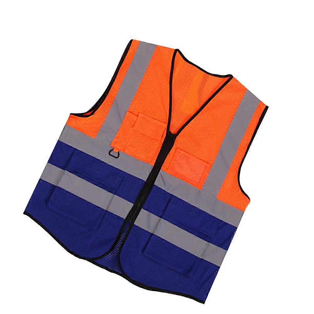 High Visibility Reflective Vest Lightweight Safety Vest for Work Security Emergency Volunteer Traffic Construction Sanitation Worker Orange